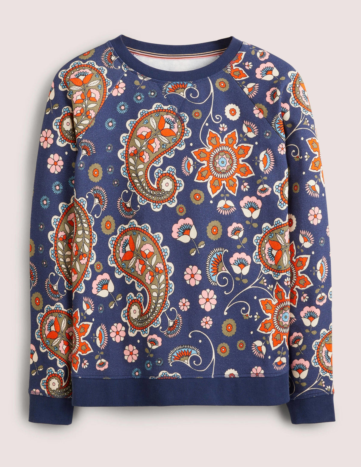 Gemustertes Sweatshirt aus Baumwolle-Französisches Navy, Blumenmuster-5