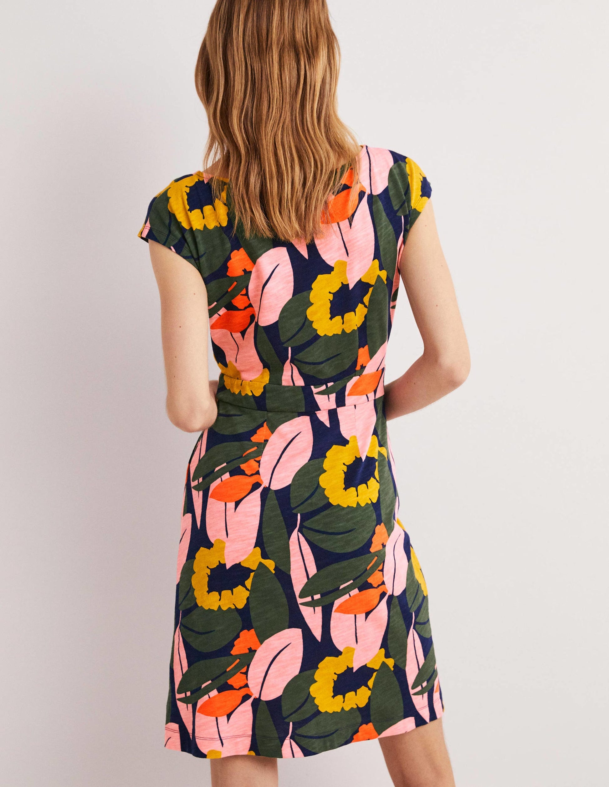 Florrie Jersey Dress-French Navy, Abstract Bloom-4