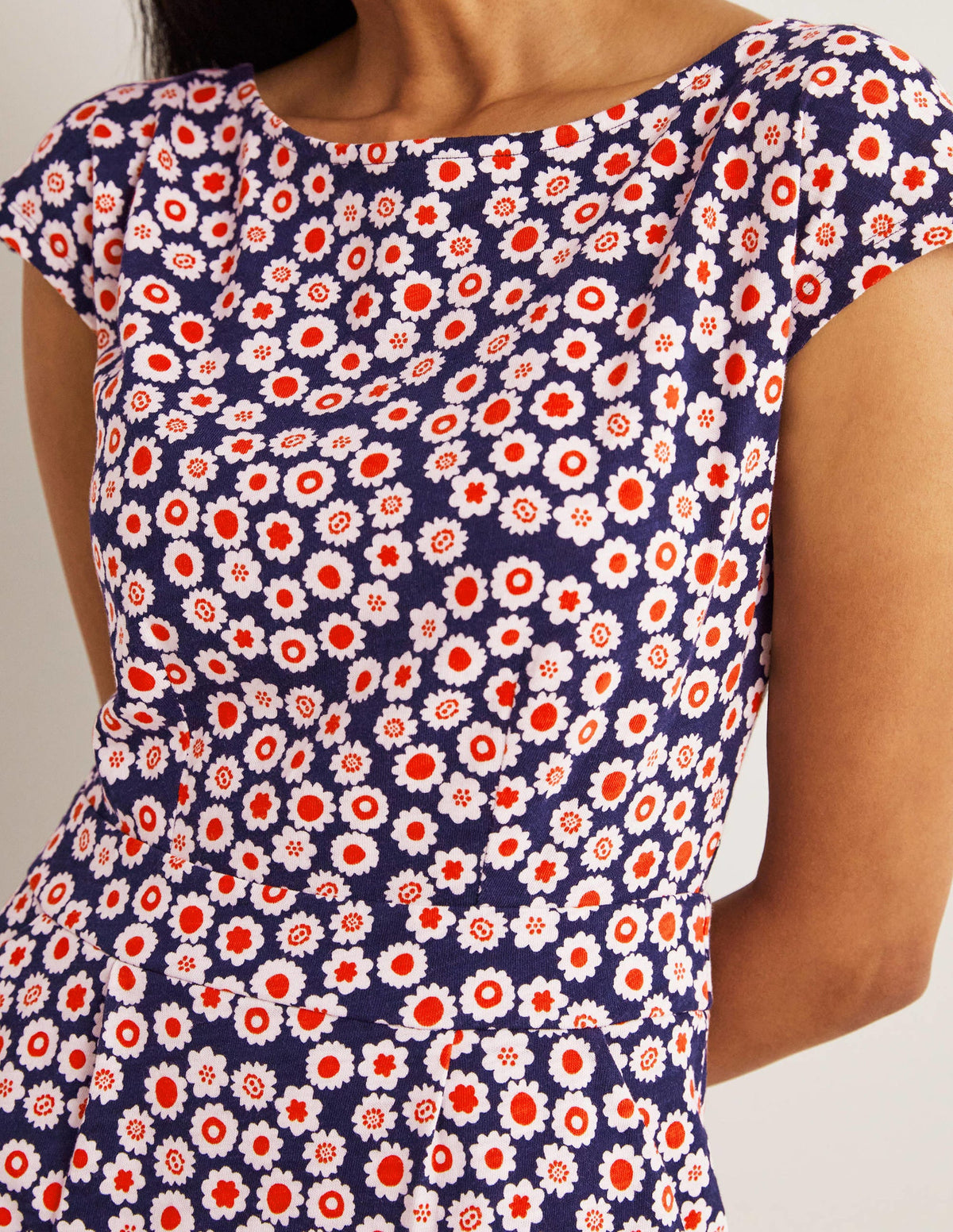 Florrie Jersey Dress-French Navy, Ditsy Swirl-2