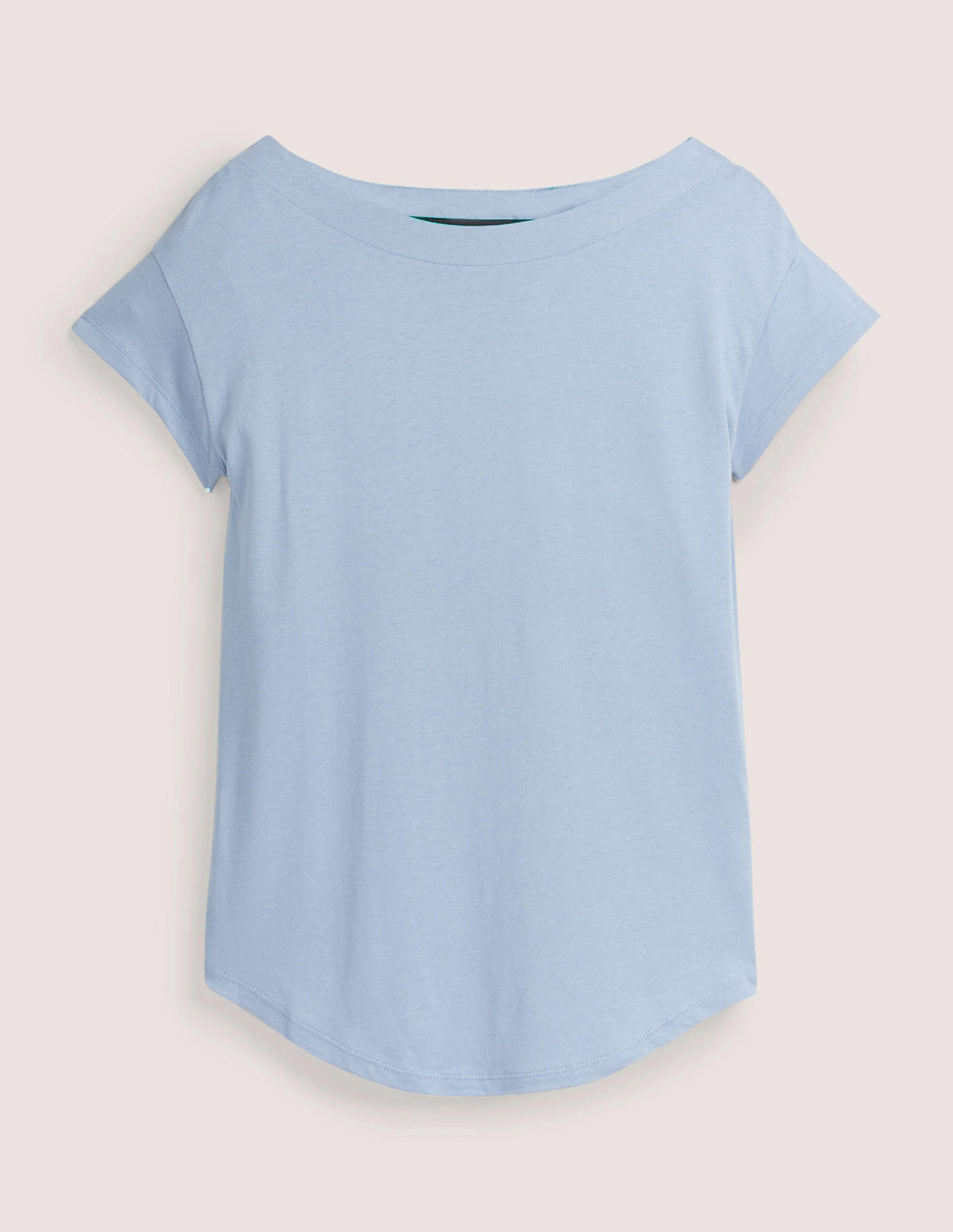 Superweiches T-Shirt mit U-Boot-Ausschnitt-Graublau-5