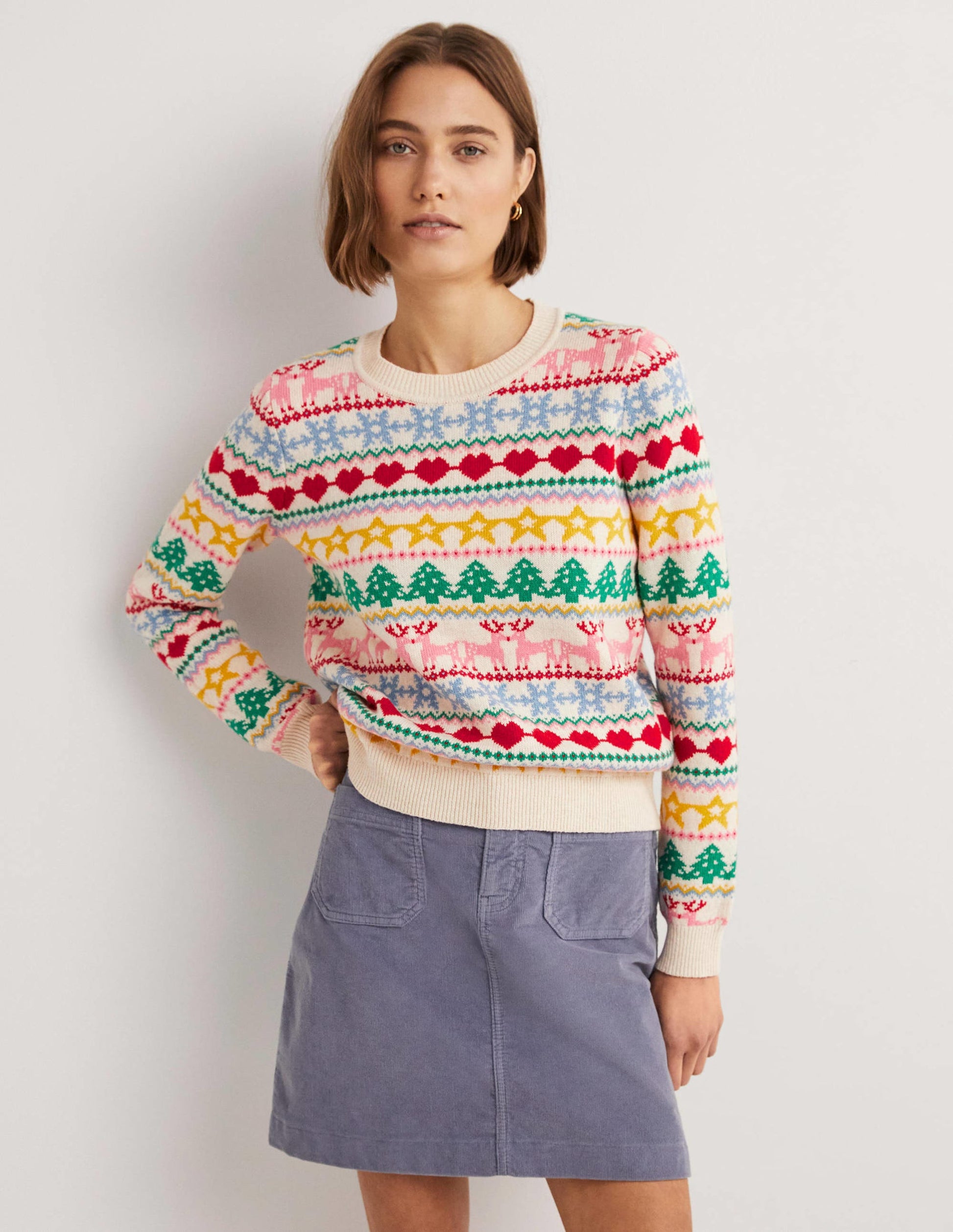 Festive Fair Isle Christmas Jumper-Bunt, Weihnachtliches Fair-Isle-Muster-1