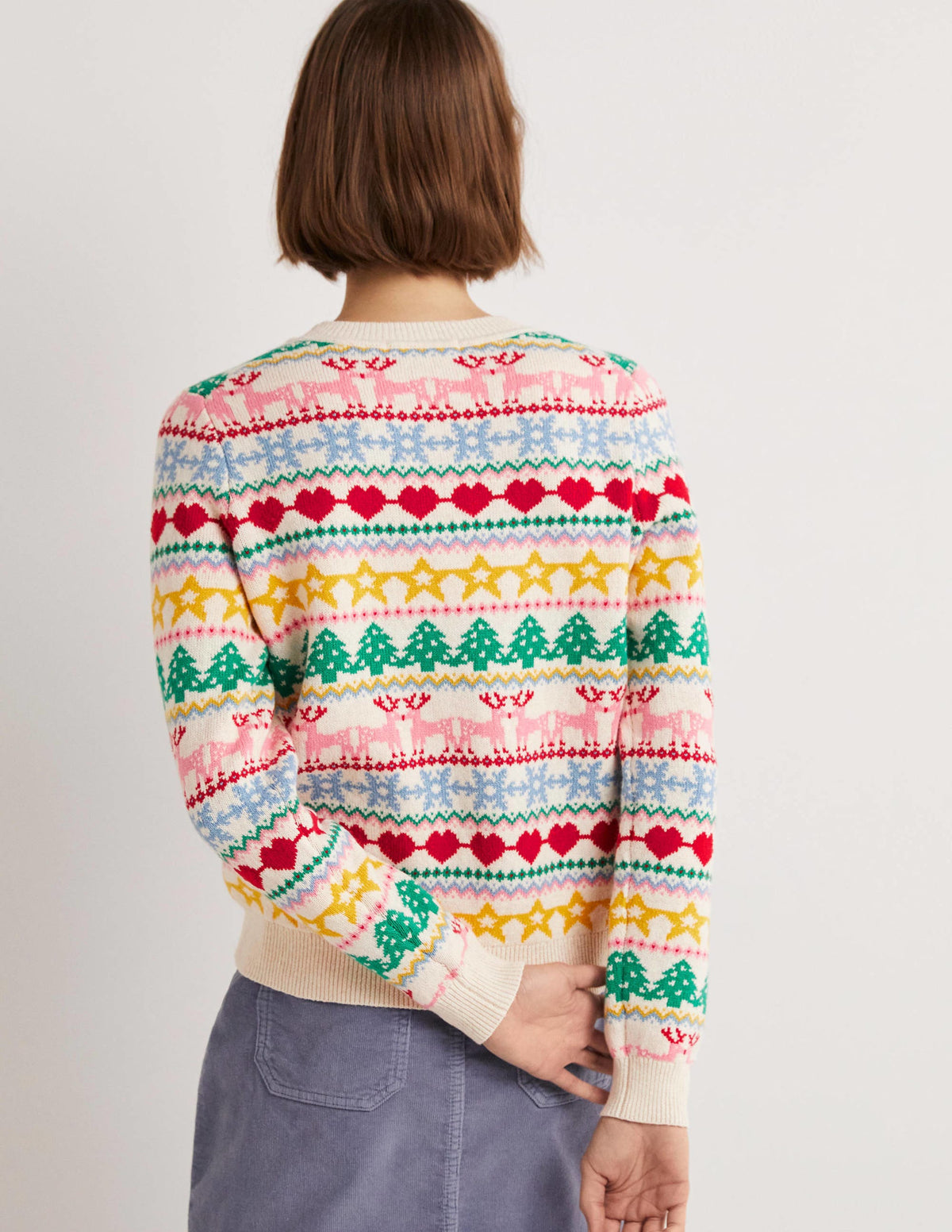 Festive Fair Isle Christmas Jumper-Bunt, Weihnachtliches Fair-Isle-Muster - Image 3
