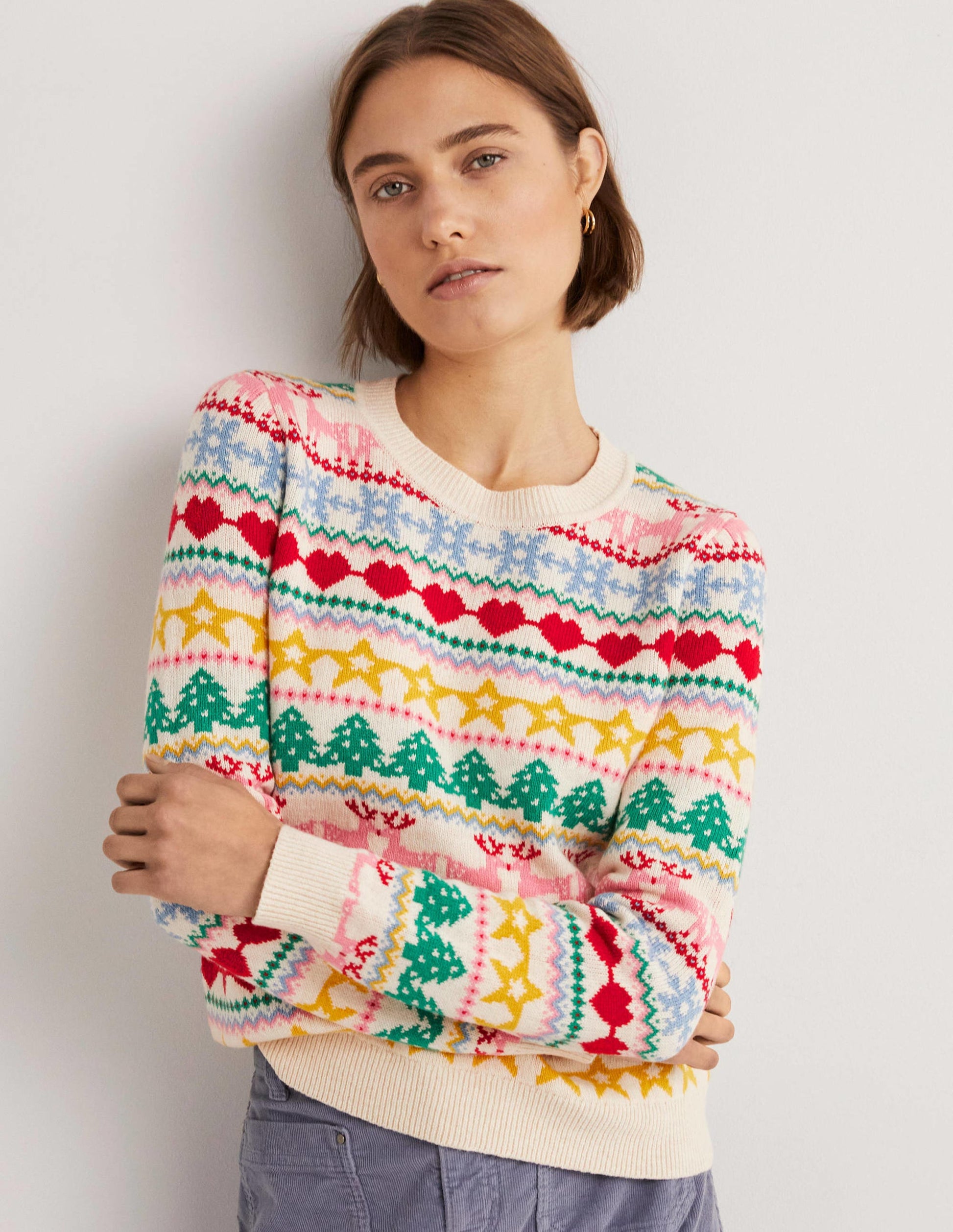 Festive Fair Isle Christmas Jumper-Bunt, Weihnachtliches Fair-Isle-Muster-4