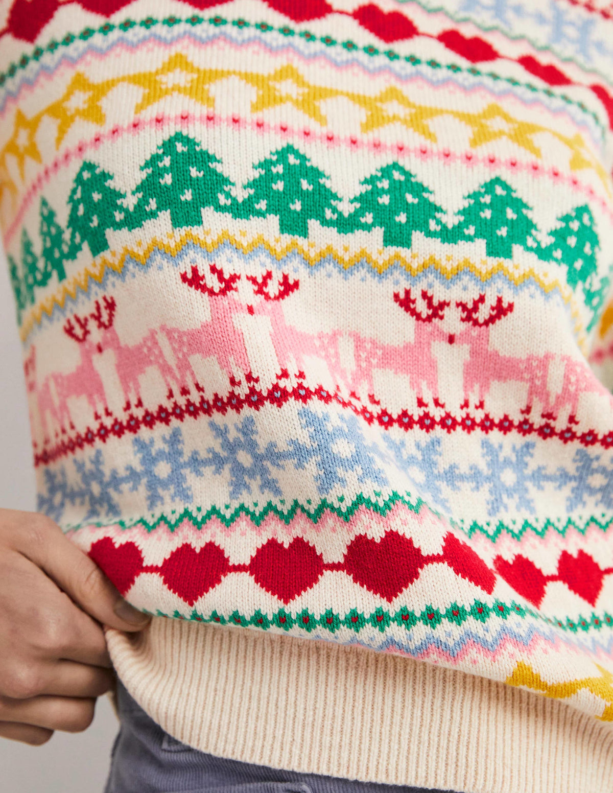 Festive Fair Isle Christmas Jumper-Bunt, Weihnachtliches Fair-Isle-Muster-5