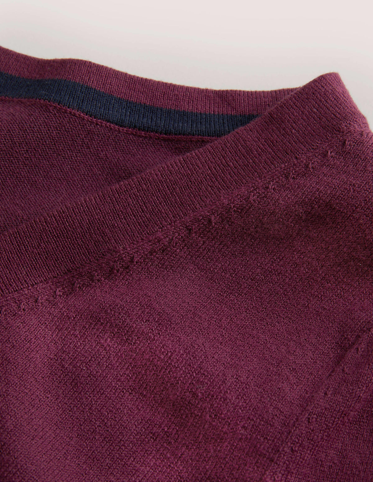 Cotton V-Neck Jumper-Berry - Image 6
