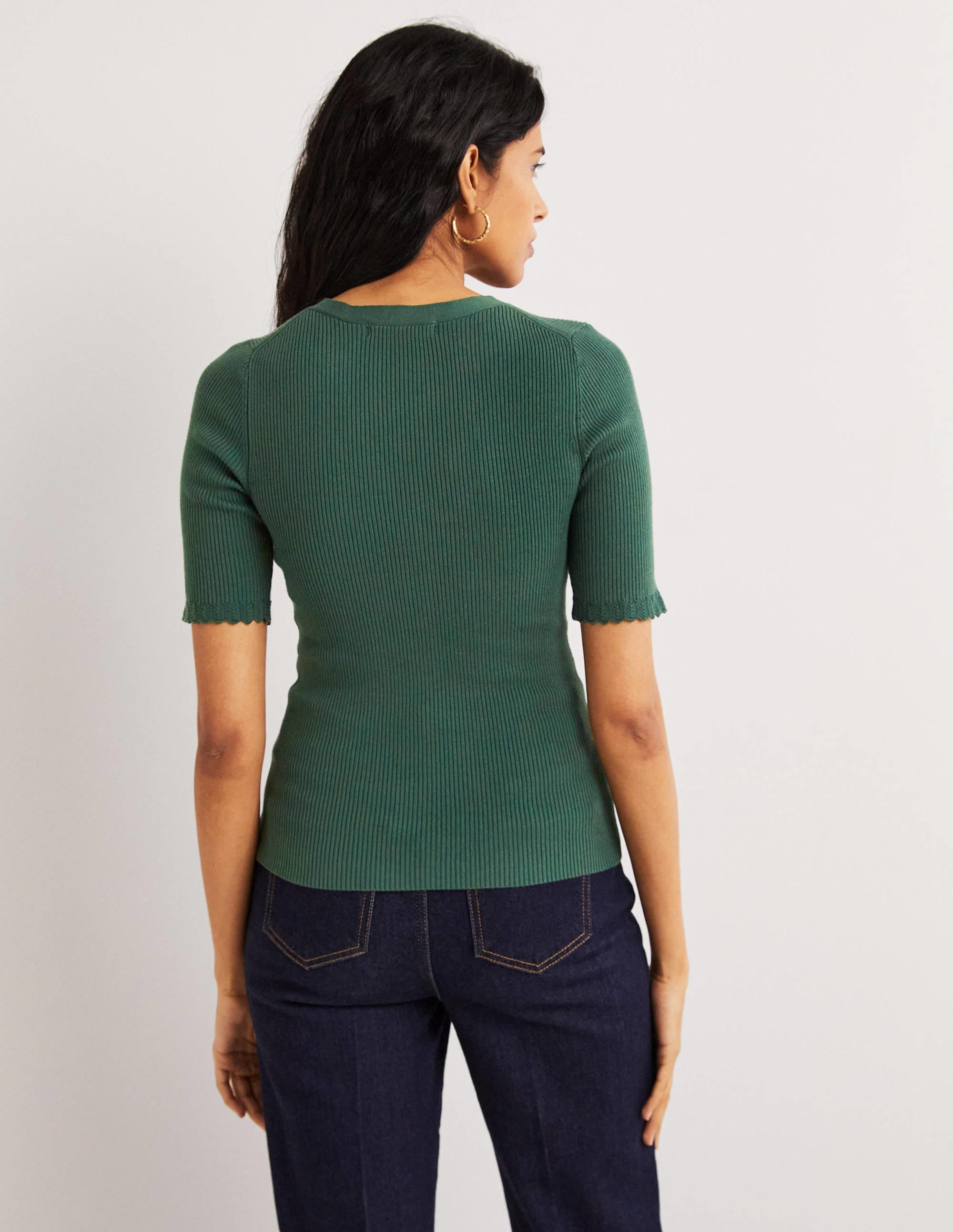 Rippstrick-T-Shirt-Trekking-Grün - Image 3