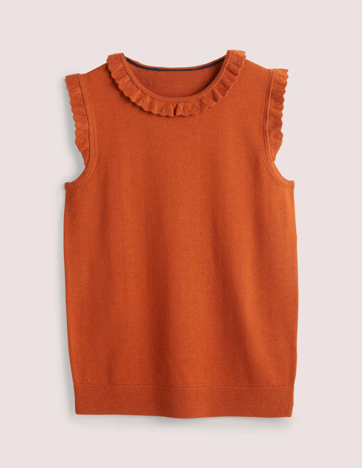 Débardeur en maille mérinos-Rouille - Image 5