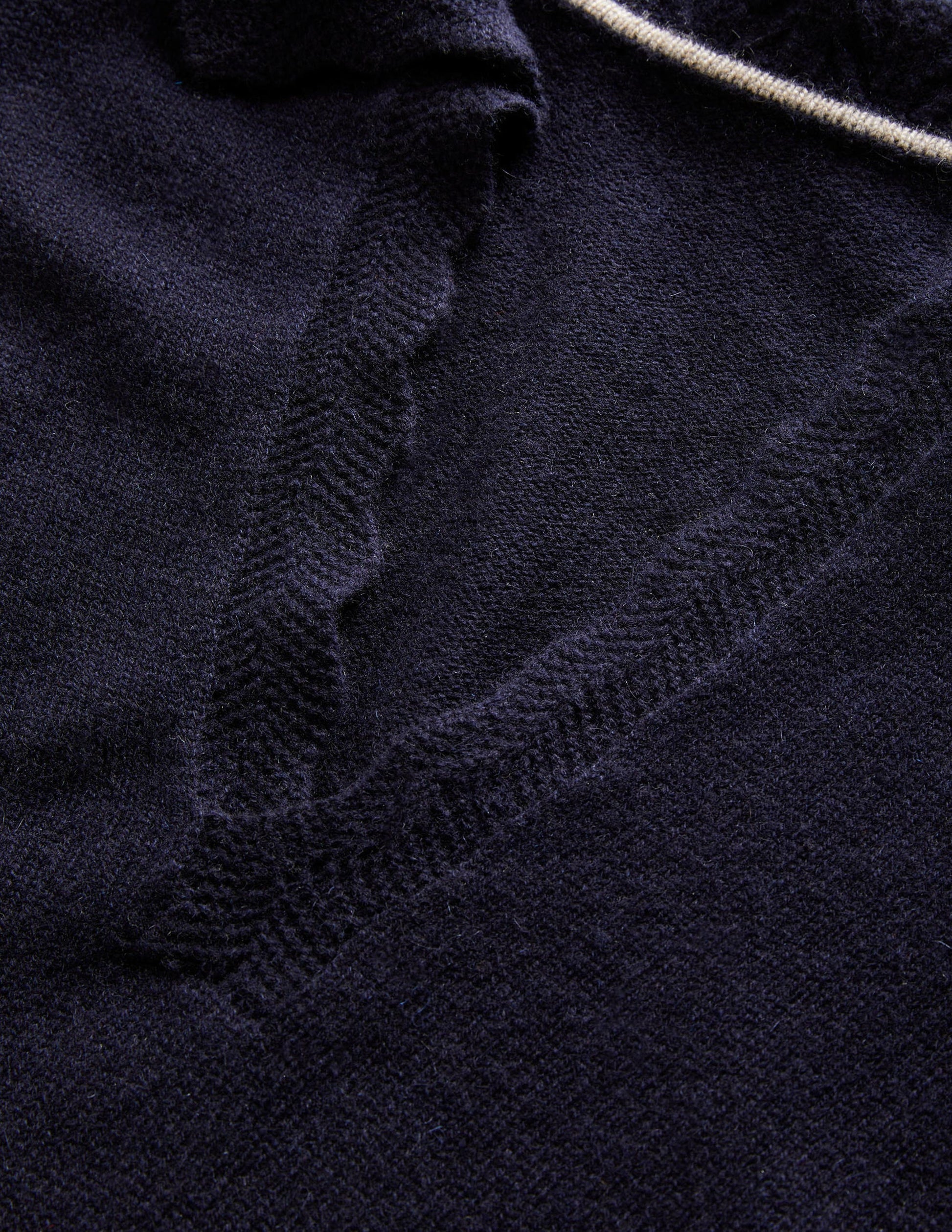 Kaschmirpullover mit Kragendetail-Marineblau-6