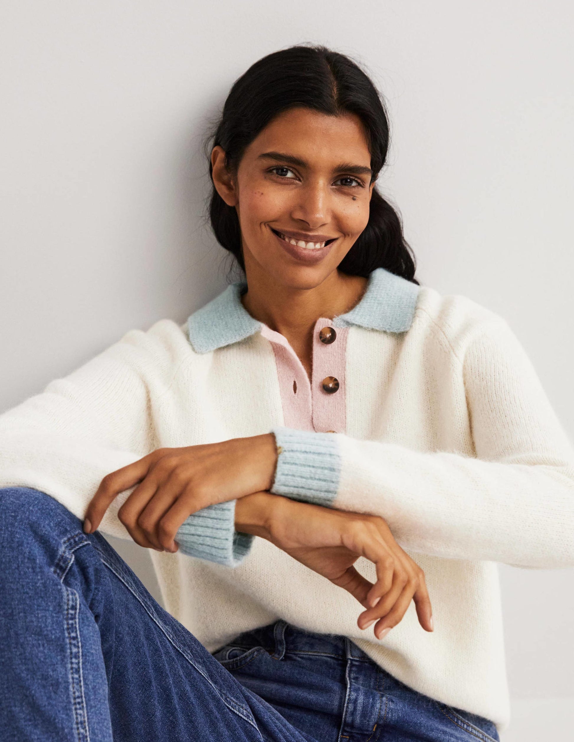 Fluffy Henley Jumper-Ivory, Surf-4
