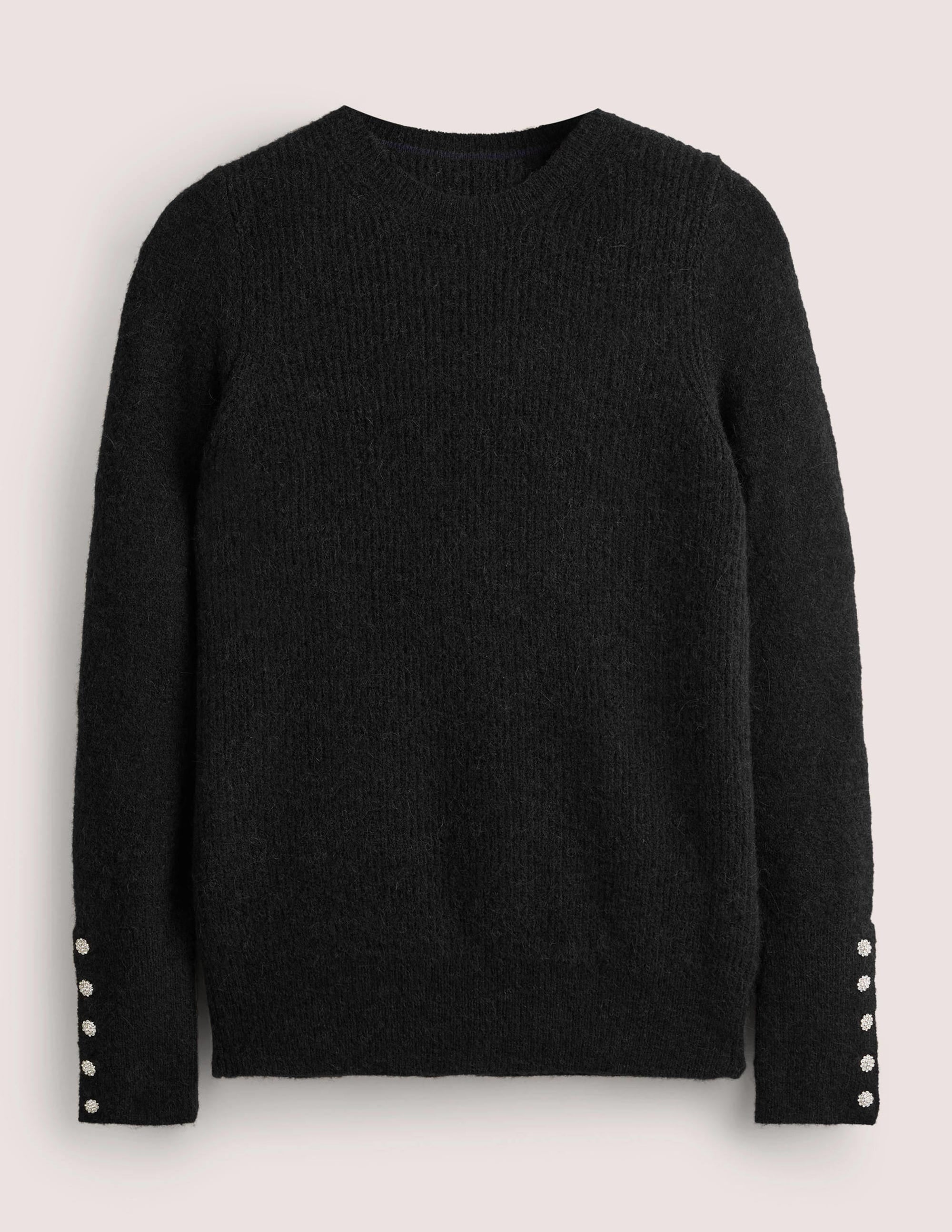 Black Jewel Button Fluffy Jumper-Schwarz - Image 6