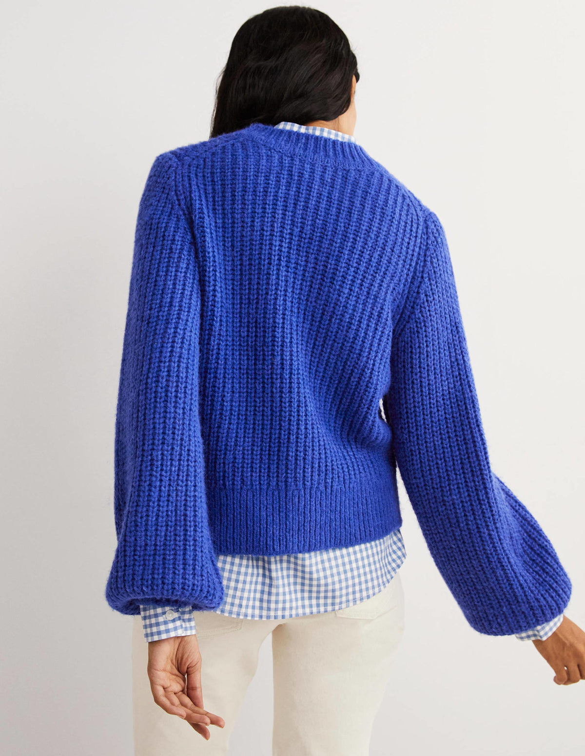 Pull côtelé épais-Bleu cobalt - Image 3