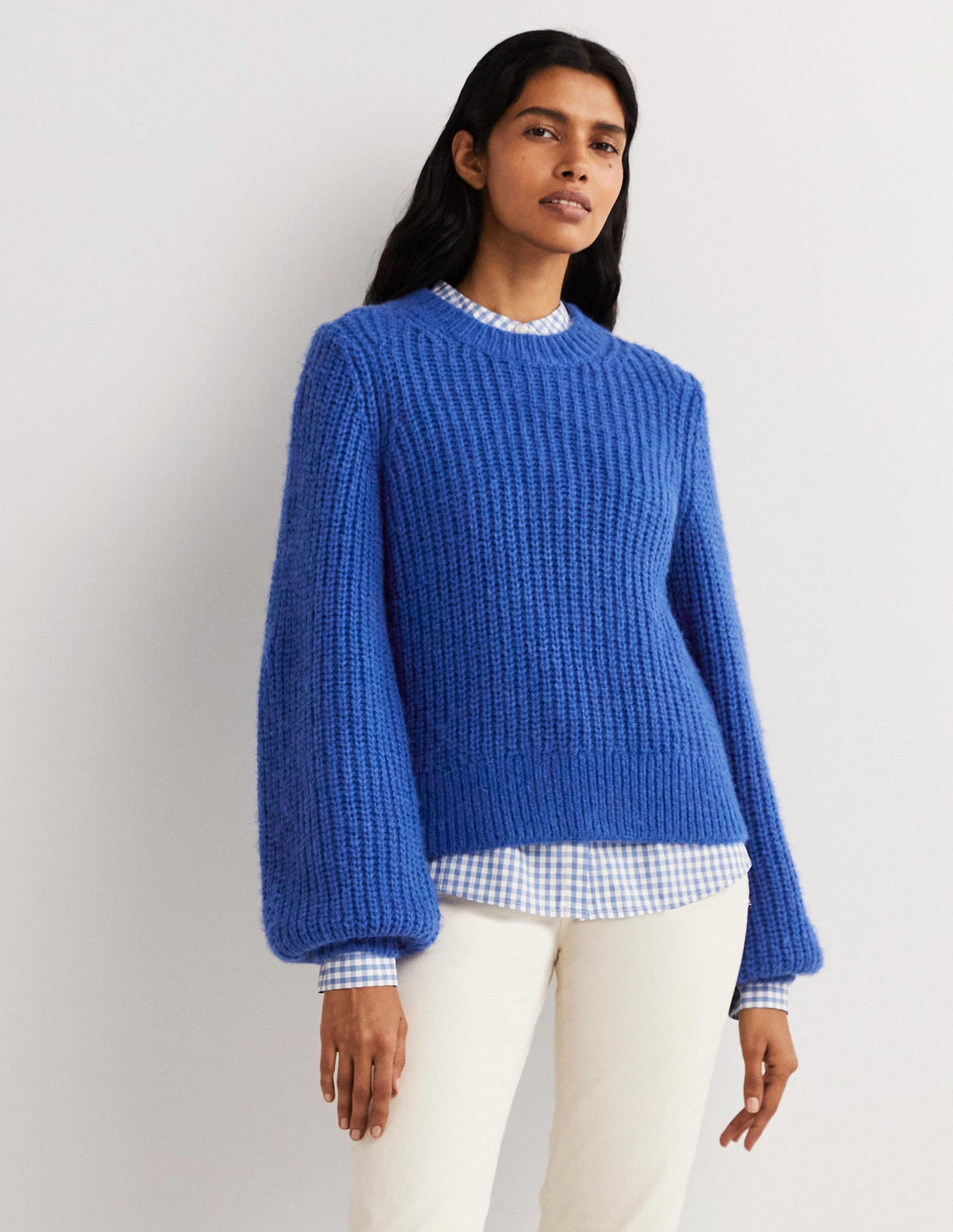 Pull côtelé épais-Bleu cobalt - Image 4