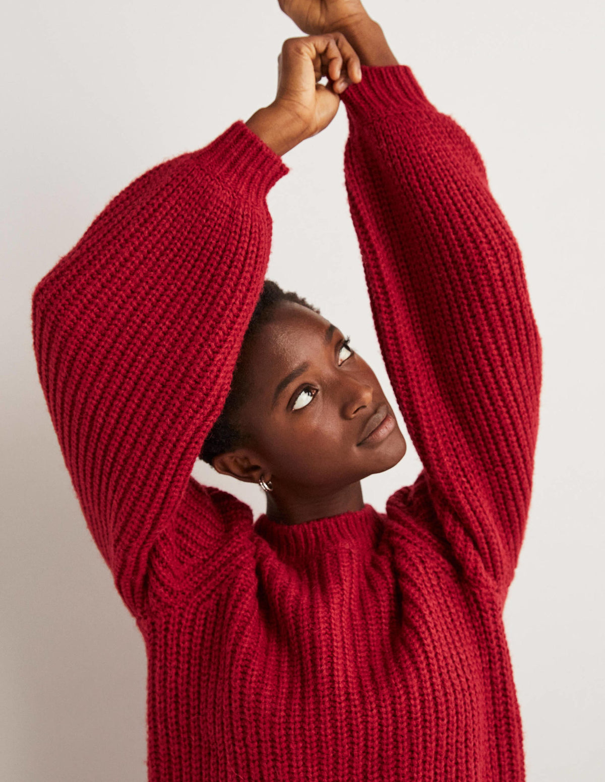 Pull côtelé épais-Rouge rubis-2