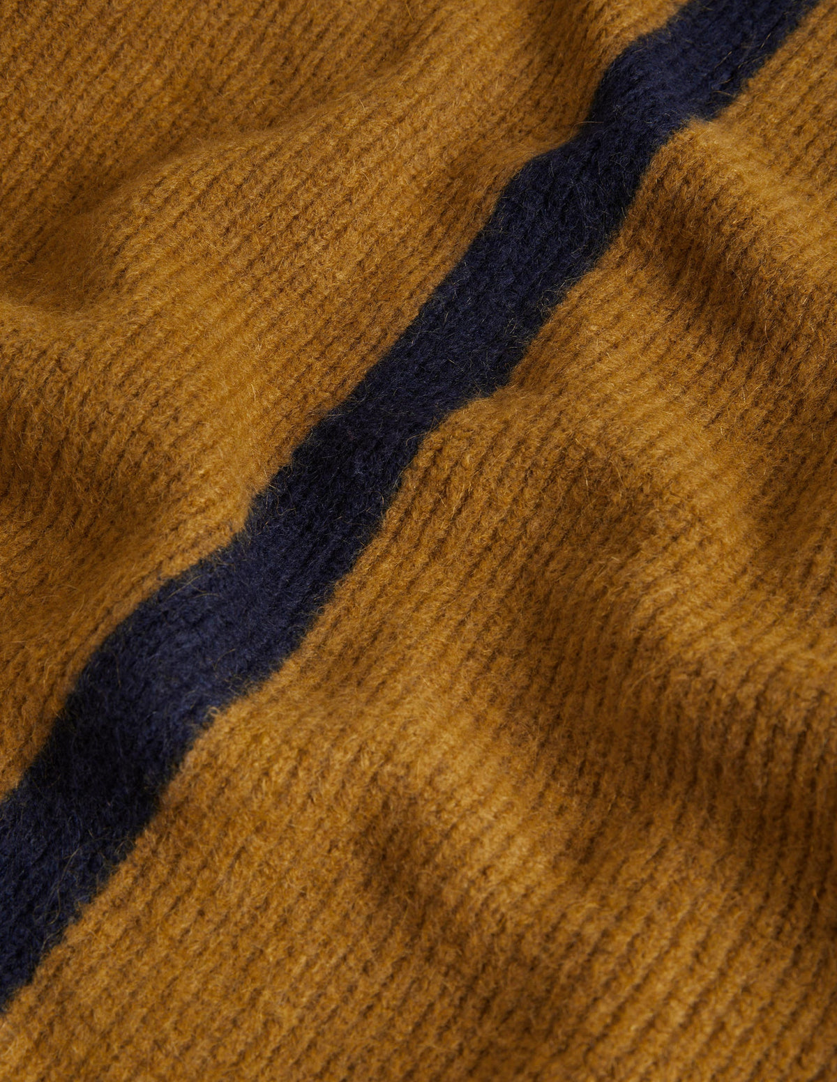 Longline Fluffy Cardigan-Butterscotch Brown, Navy-7