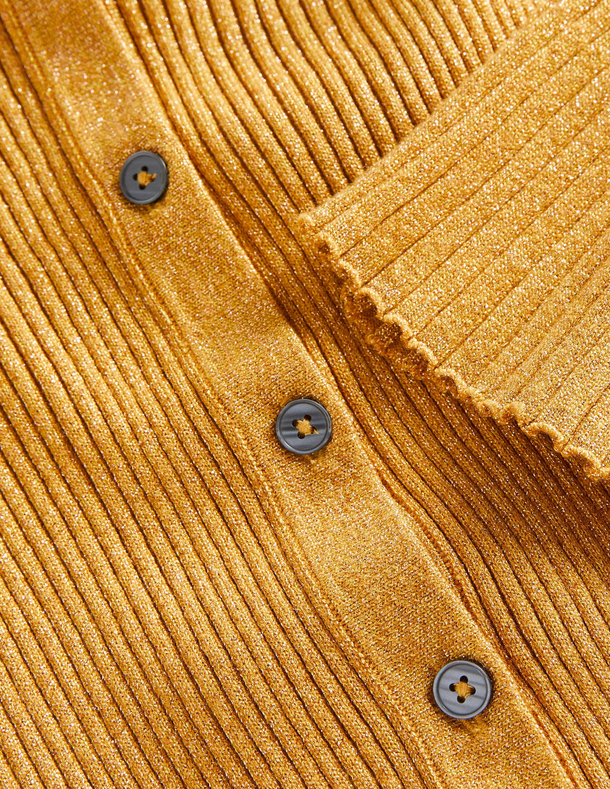 Gold Ribbed Metallic Cardigan-Gold-8