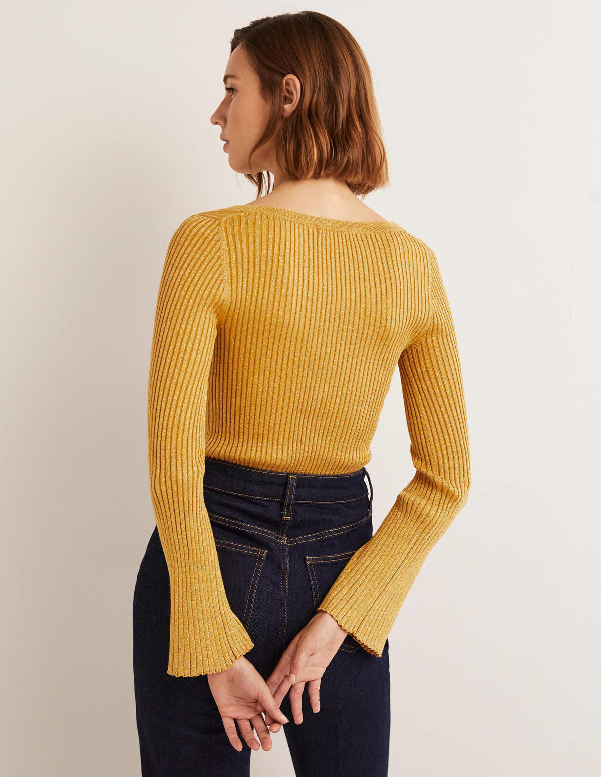 Gold Ribbed Metallic Cardigan-Gold-3