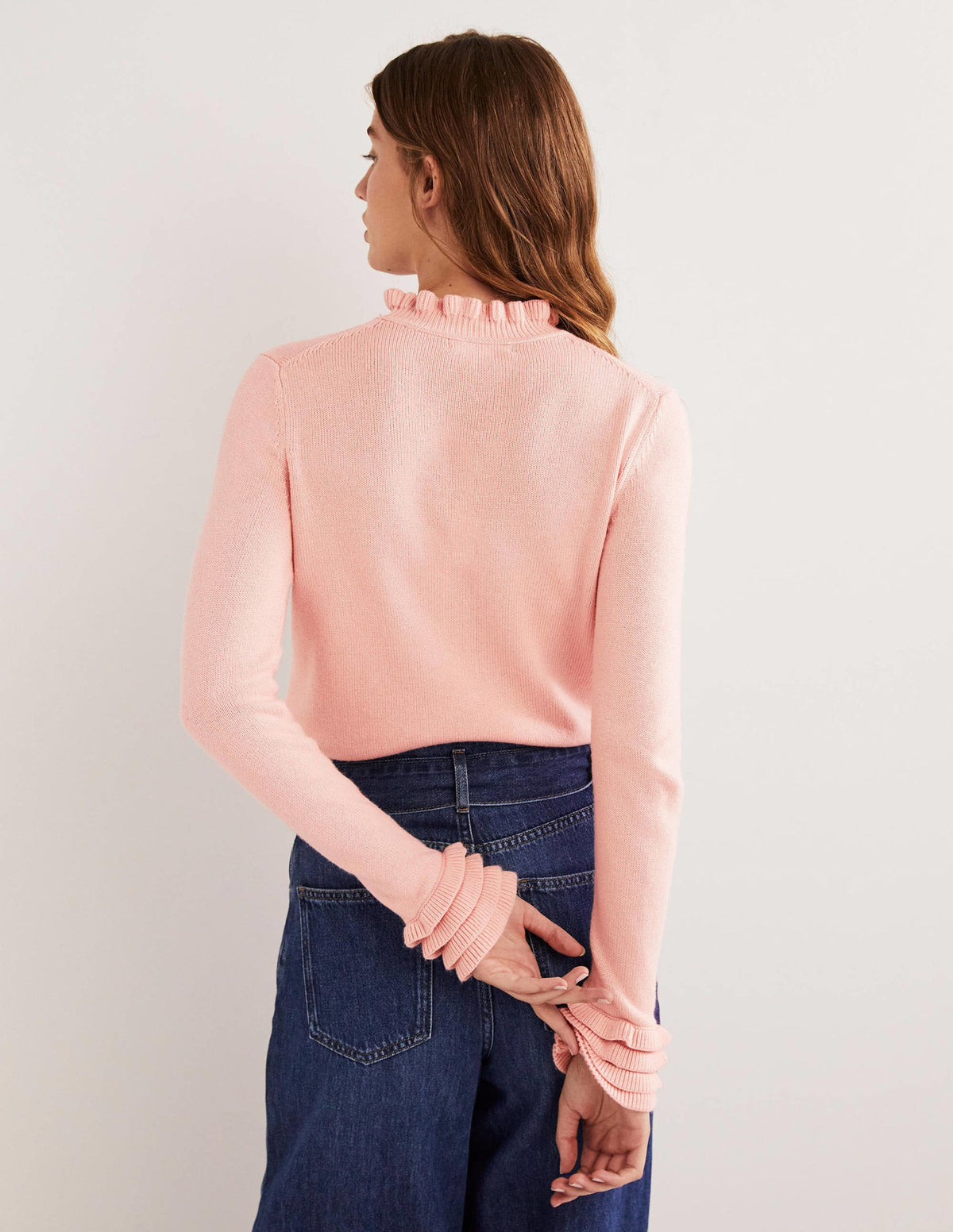 Pull volanté effet superposé-Glaçage rose - Image 3