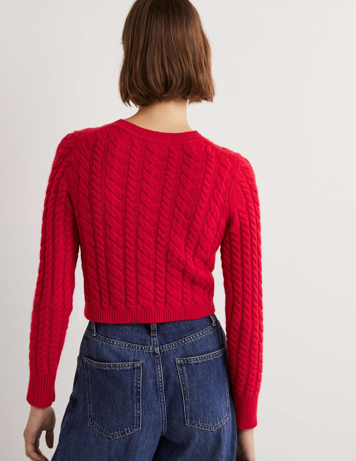 Kurz geschnittener Cardigan mit Stickerei-Rockabilly-Rot, Stickerei - Image 3