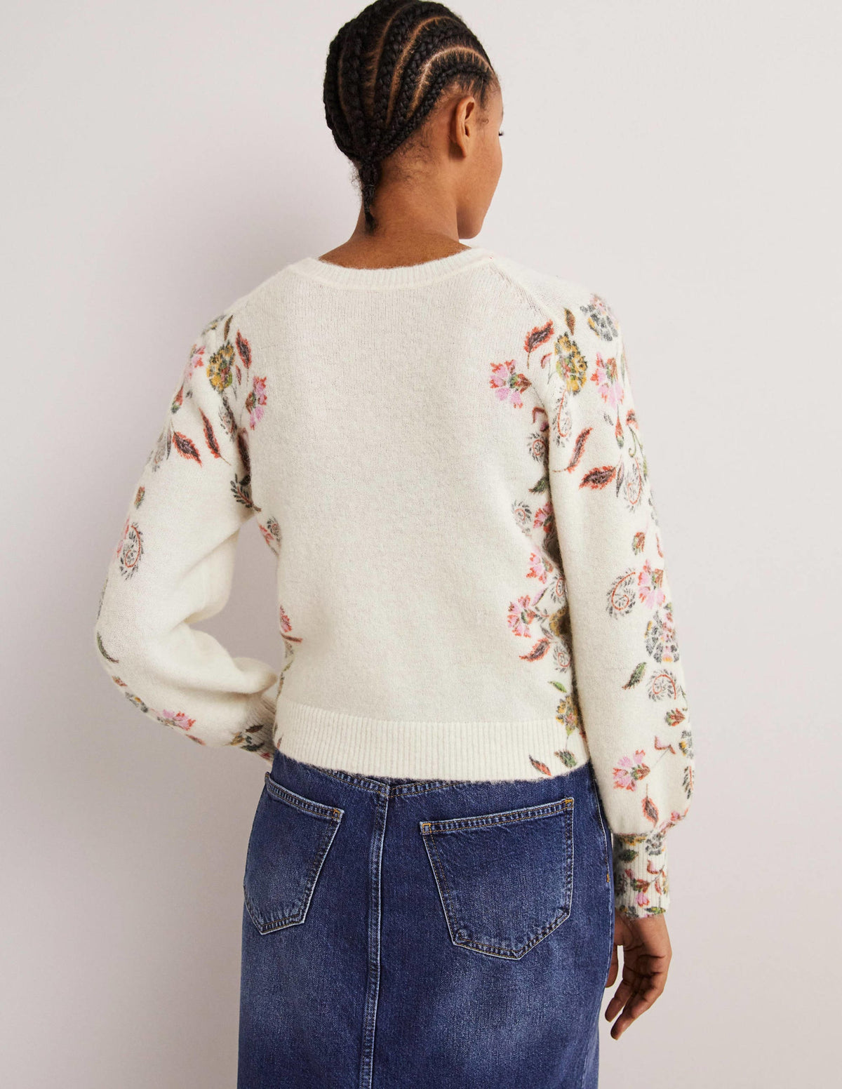 Gilet duveteux imprimé-Ivoire, motif Blossom Pomme - Image 3