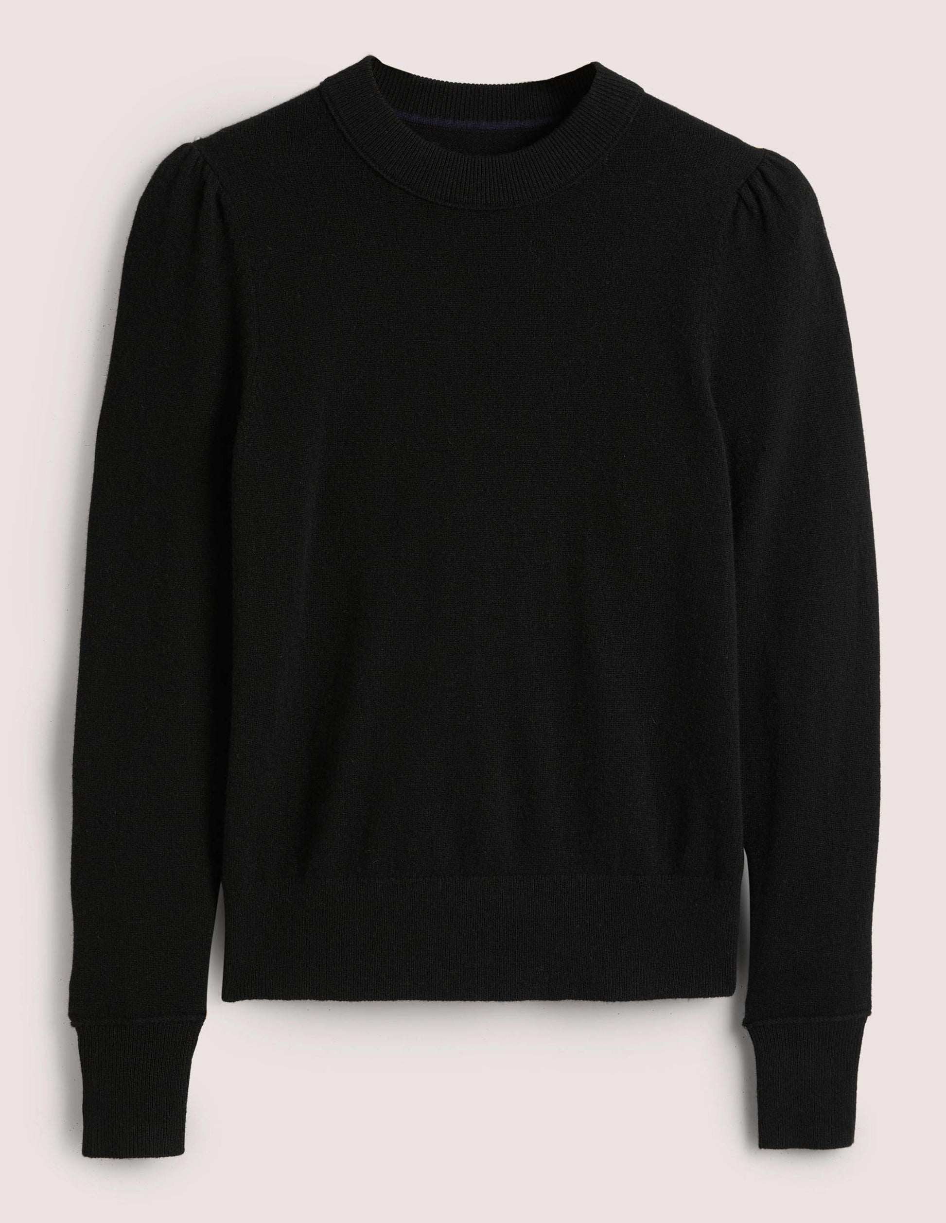 Kaschmirpullover mit Puffärmeln-Schwarz-6