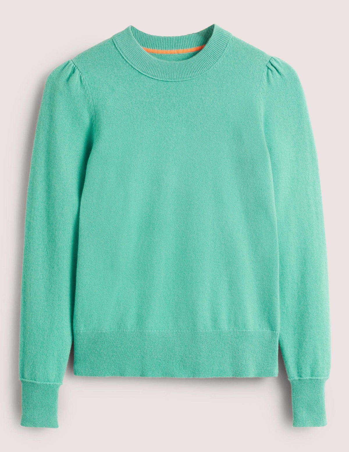 Kaschmirpullover mit Puffärmeln-Indischer Ozean Melange - Image 5
