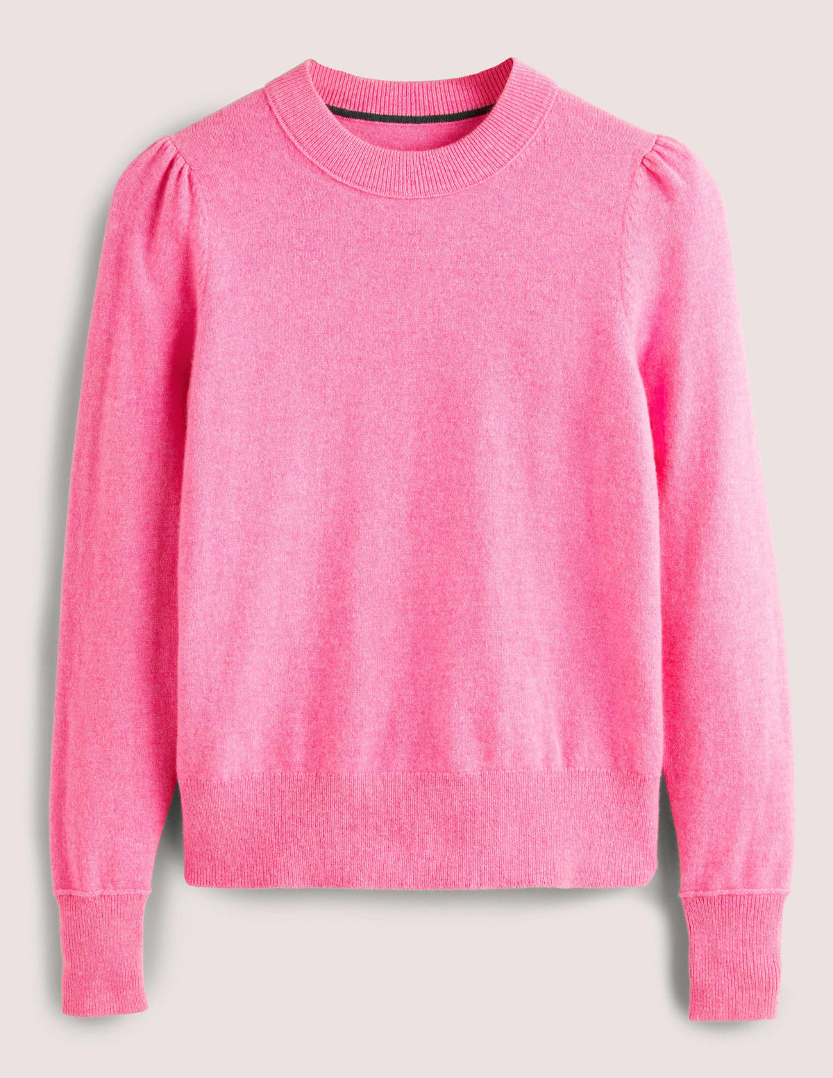 Kaschmirpullover mit Puffärmeln-Kirschblüte Meliert-6