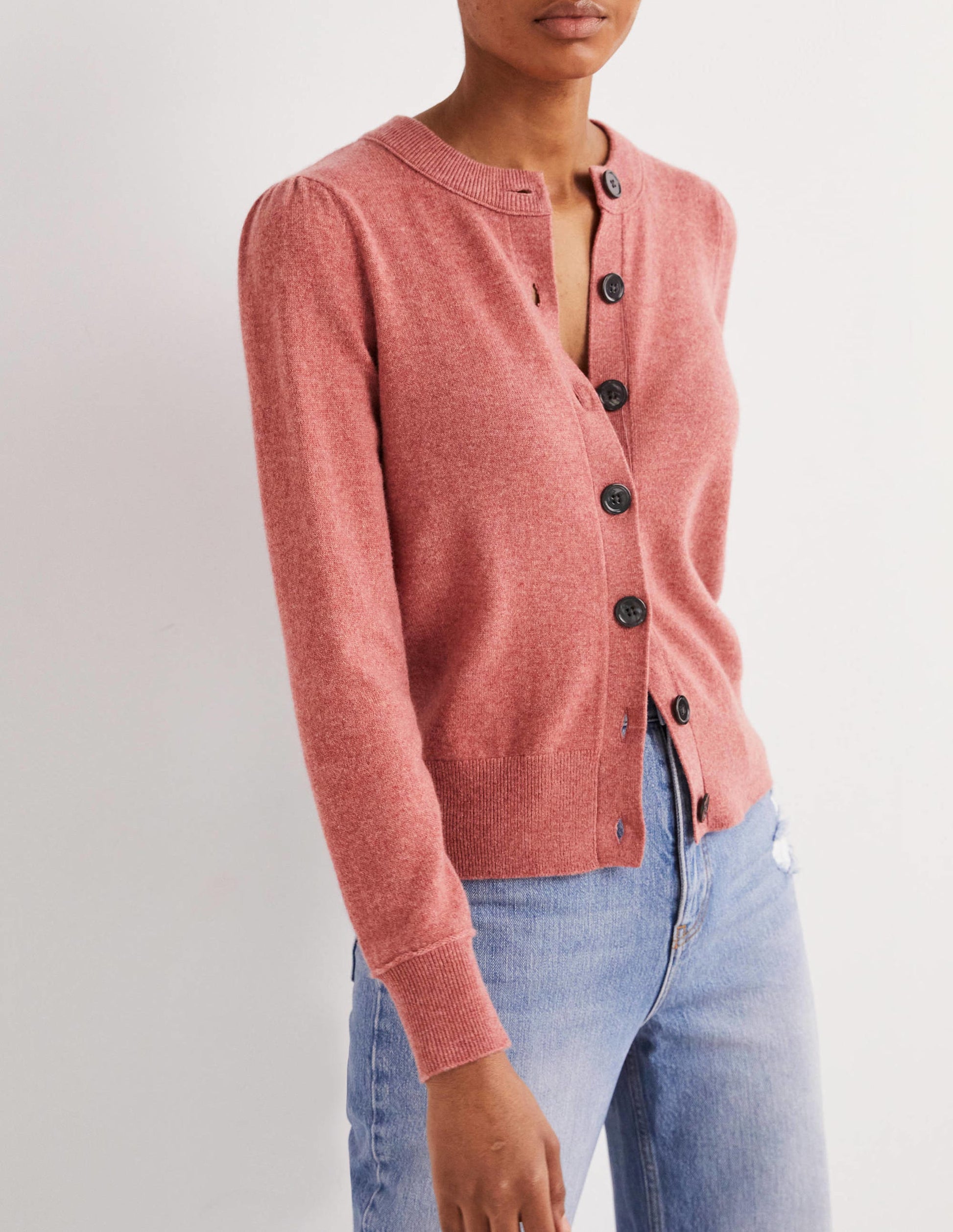 Cardigan en cachemire-Rouge ancien chiné-4