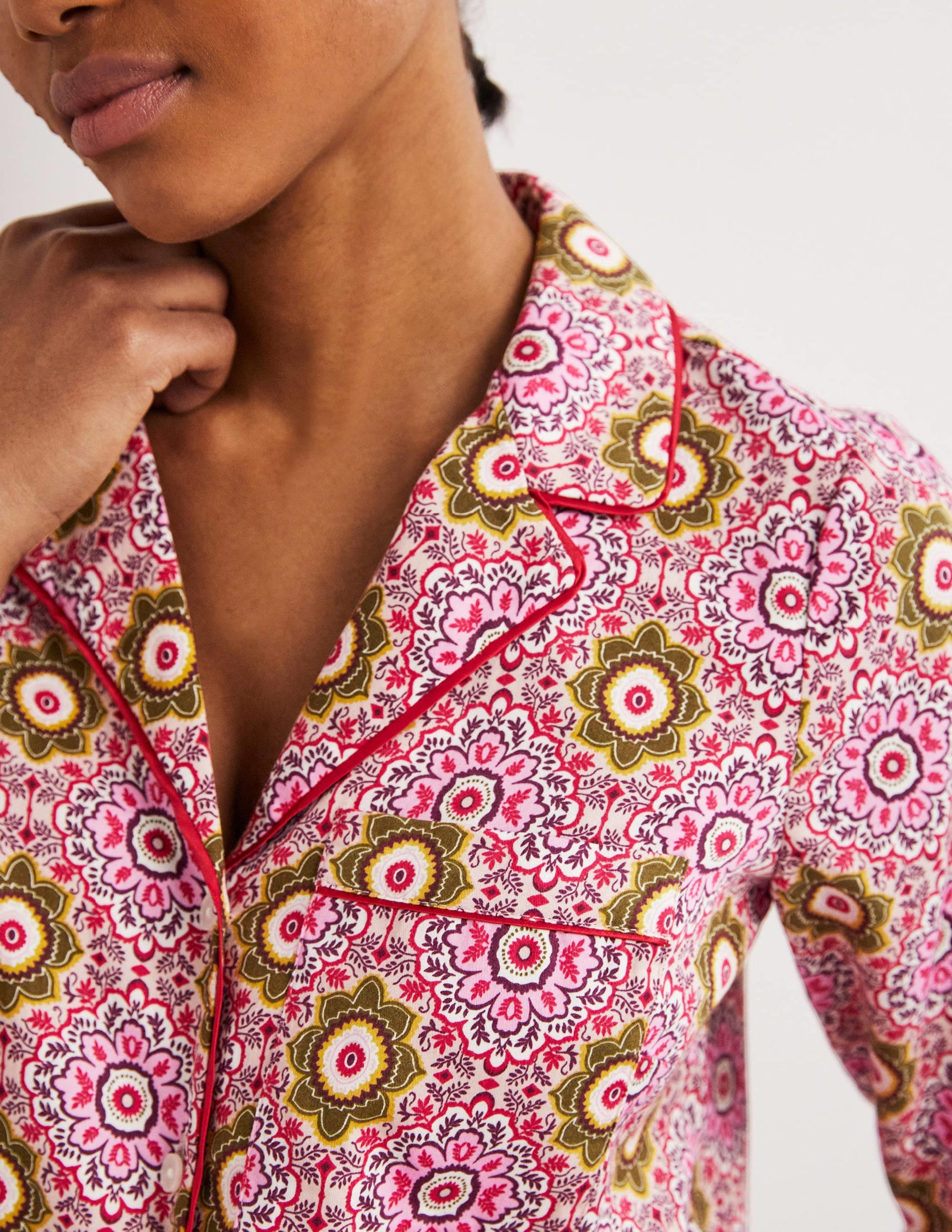 Easy Cotton Sleep Shirt-Milkshake, Paradise Garden - Image 2