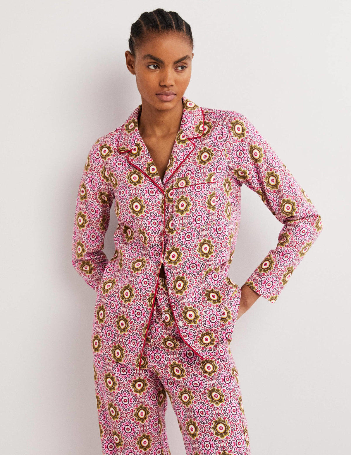 Easy Cotton Sleep Shirt-Milkshake, Paradise Garden - Image 4