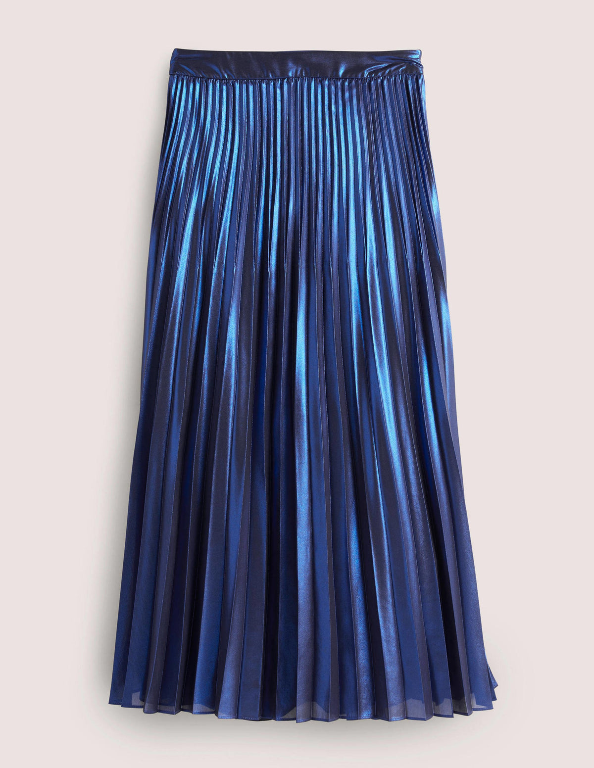 Midirock mit Plisseefalten-Metallic, Navy - Image 6