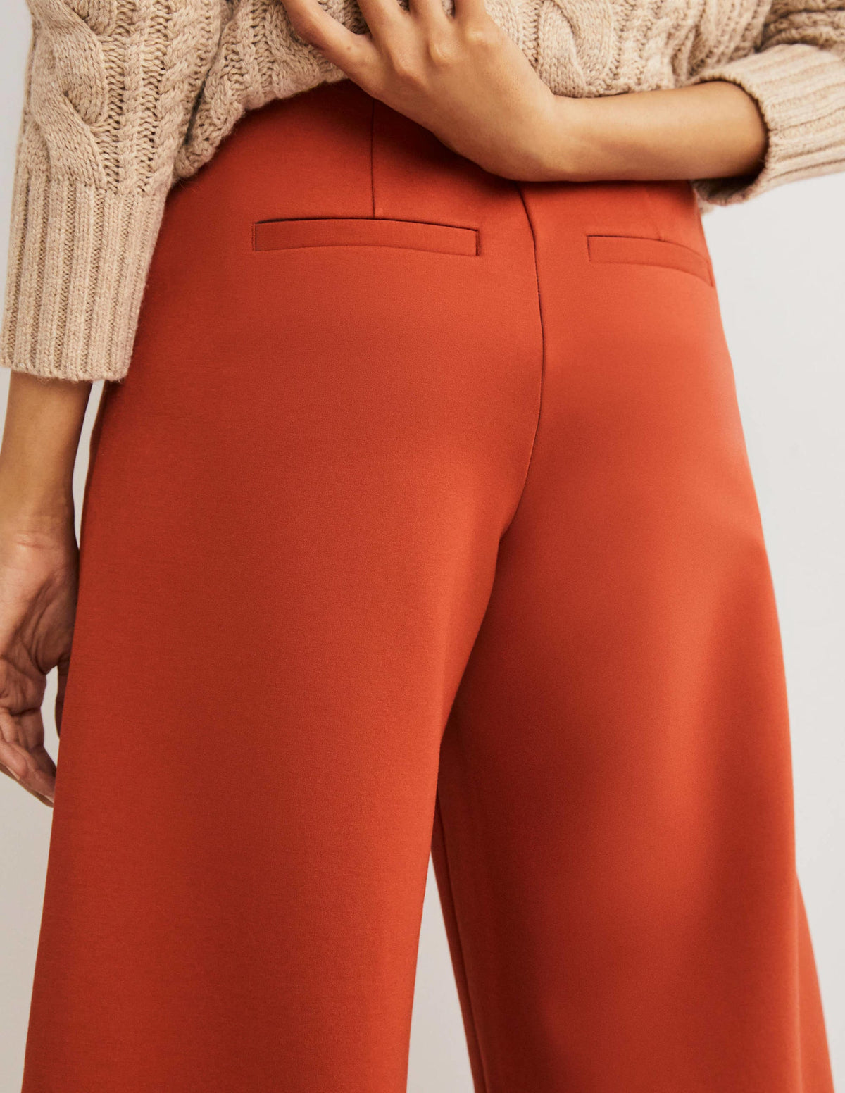 Jersey-Culotte mit weitem Bein-Chiliölrot-2