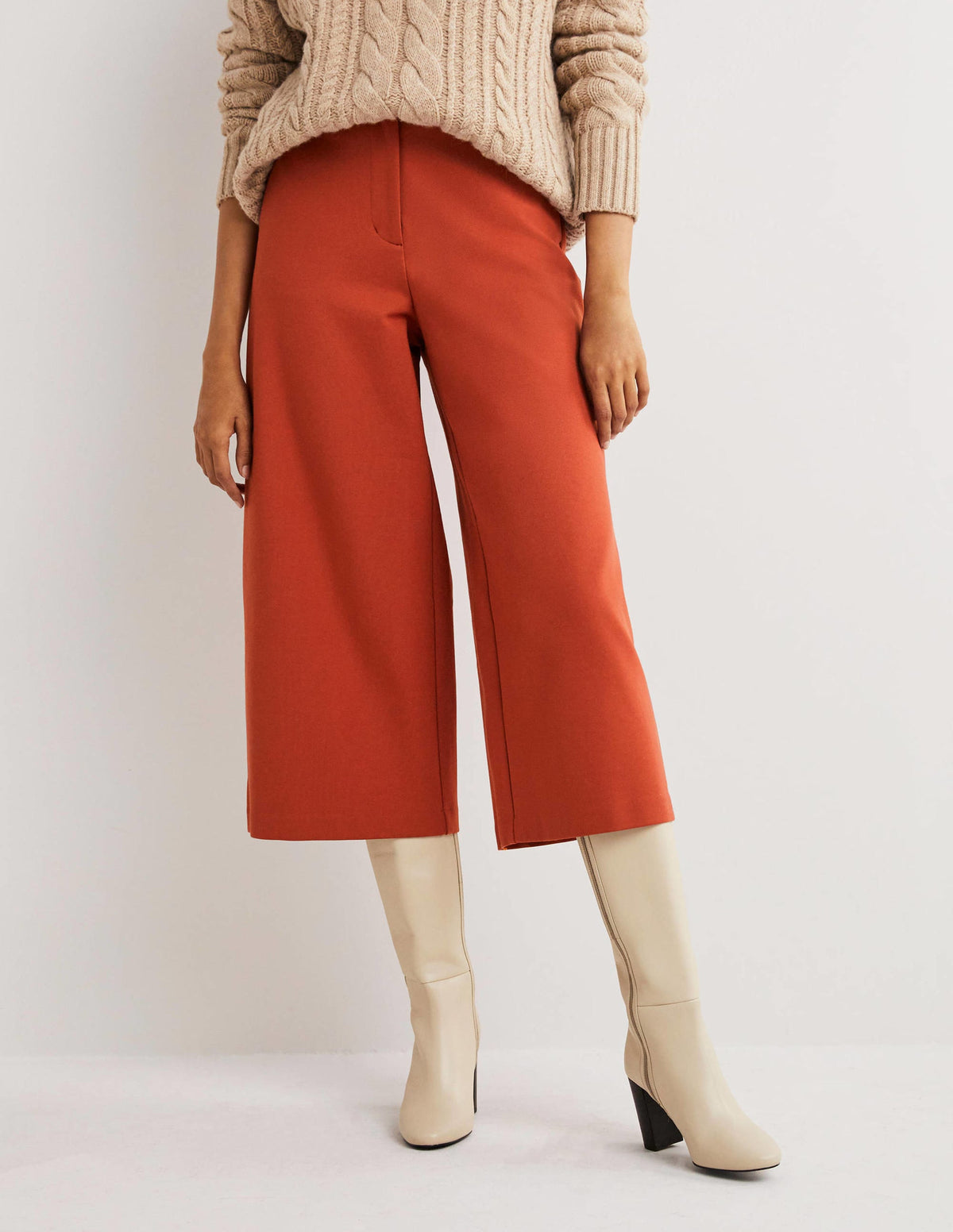 Jersey-Culotte mit weitem Bein-Chiliölrot-4