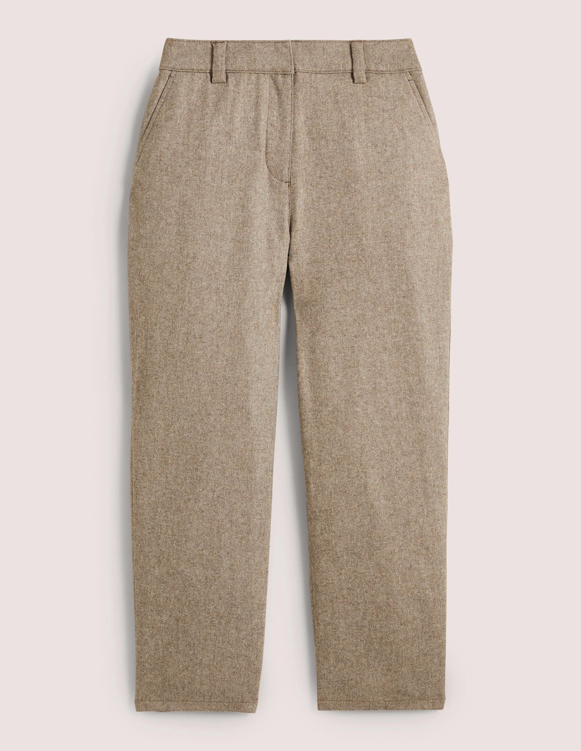 Barrel-Hose aus Flanell-Hellbeige Meliert - Image 7