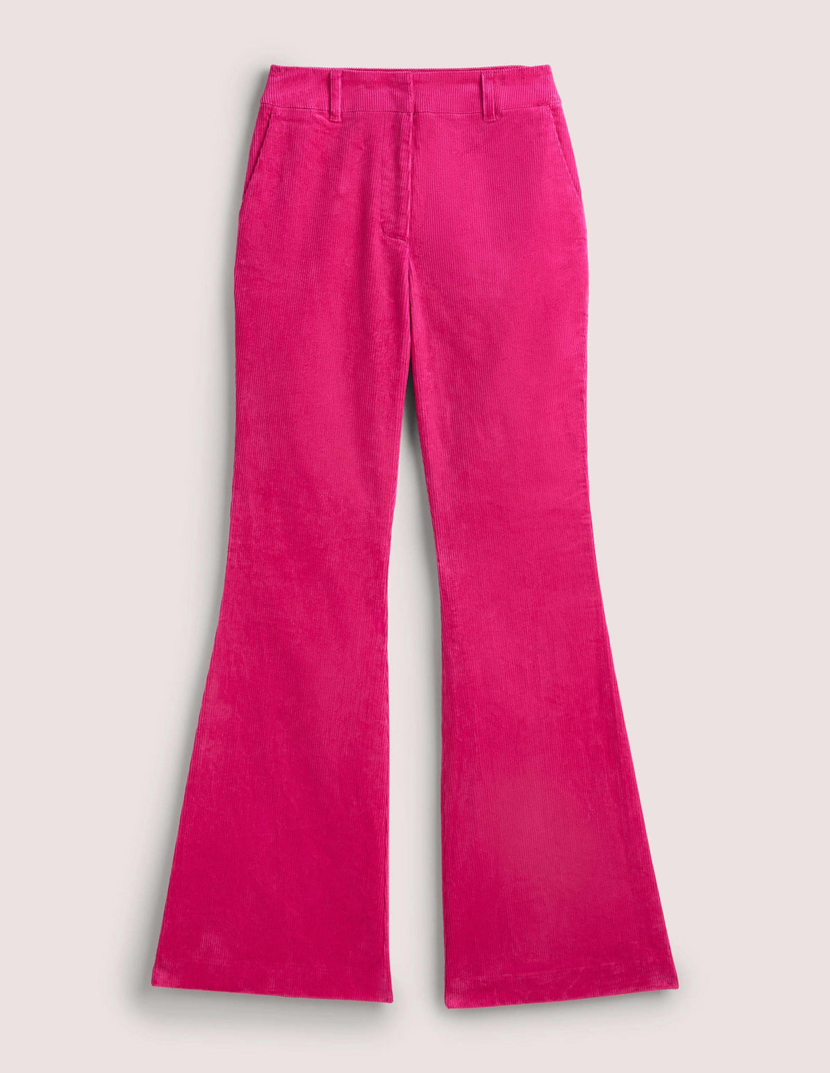 Pantalon évasé en velours côtelé-Rose pastèque sauvage-8