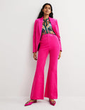 Pantalon évasé en velours côtelé-Rose pastèque sauvage