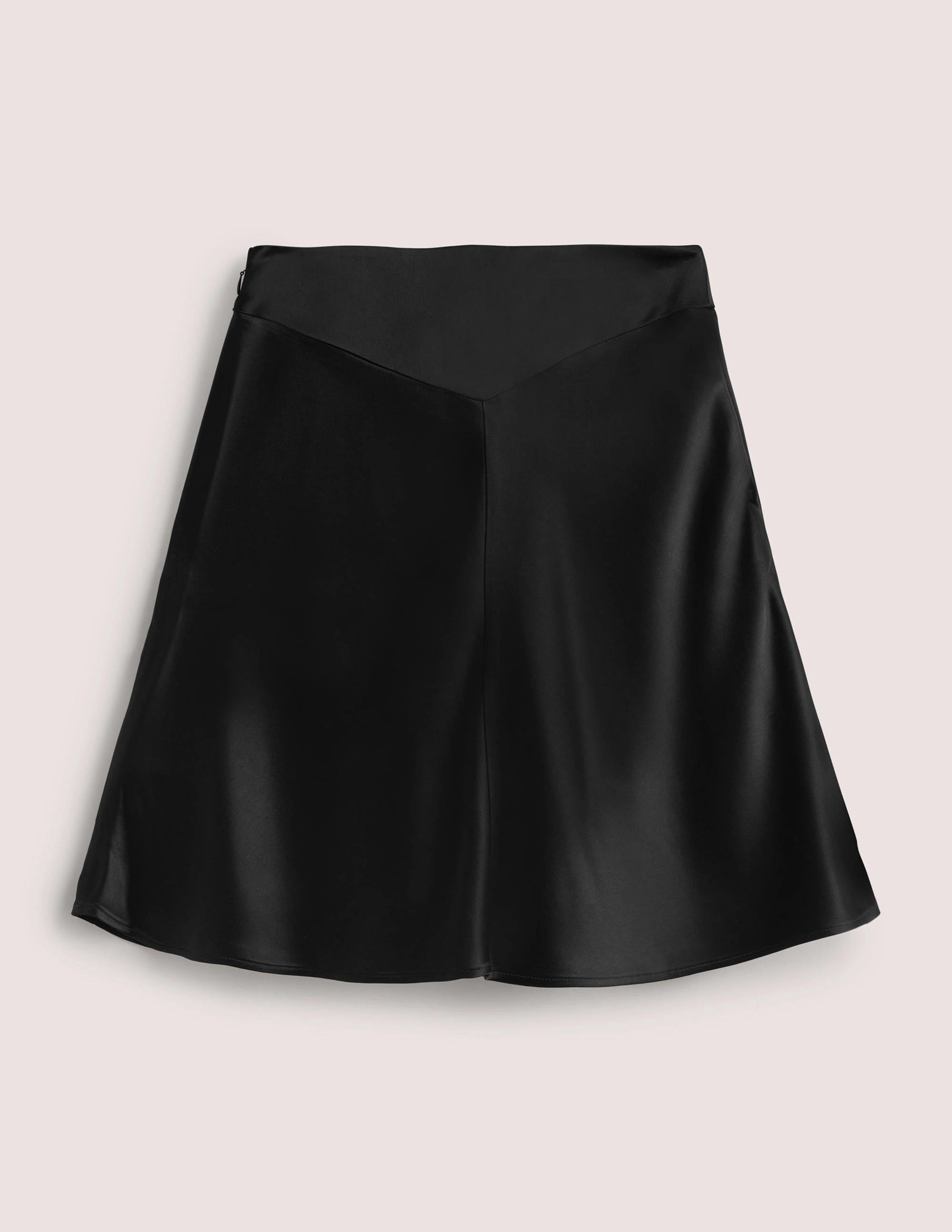 Black Satin Bias-cut Mini Skirt-Schwarz - Image 6