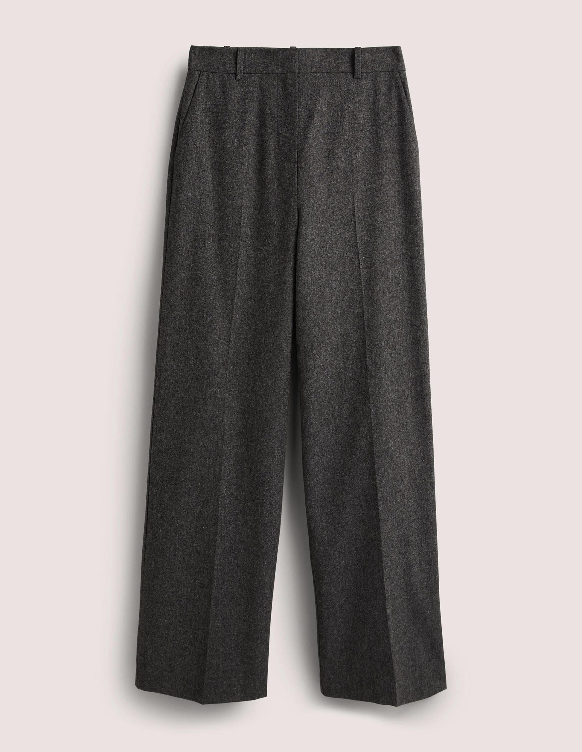 Wollhose mit weitem Bein-Anthrazit Meliert-6