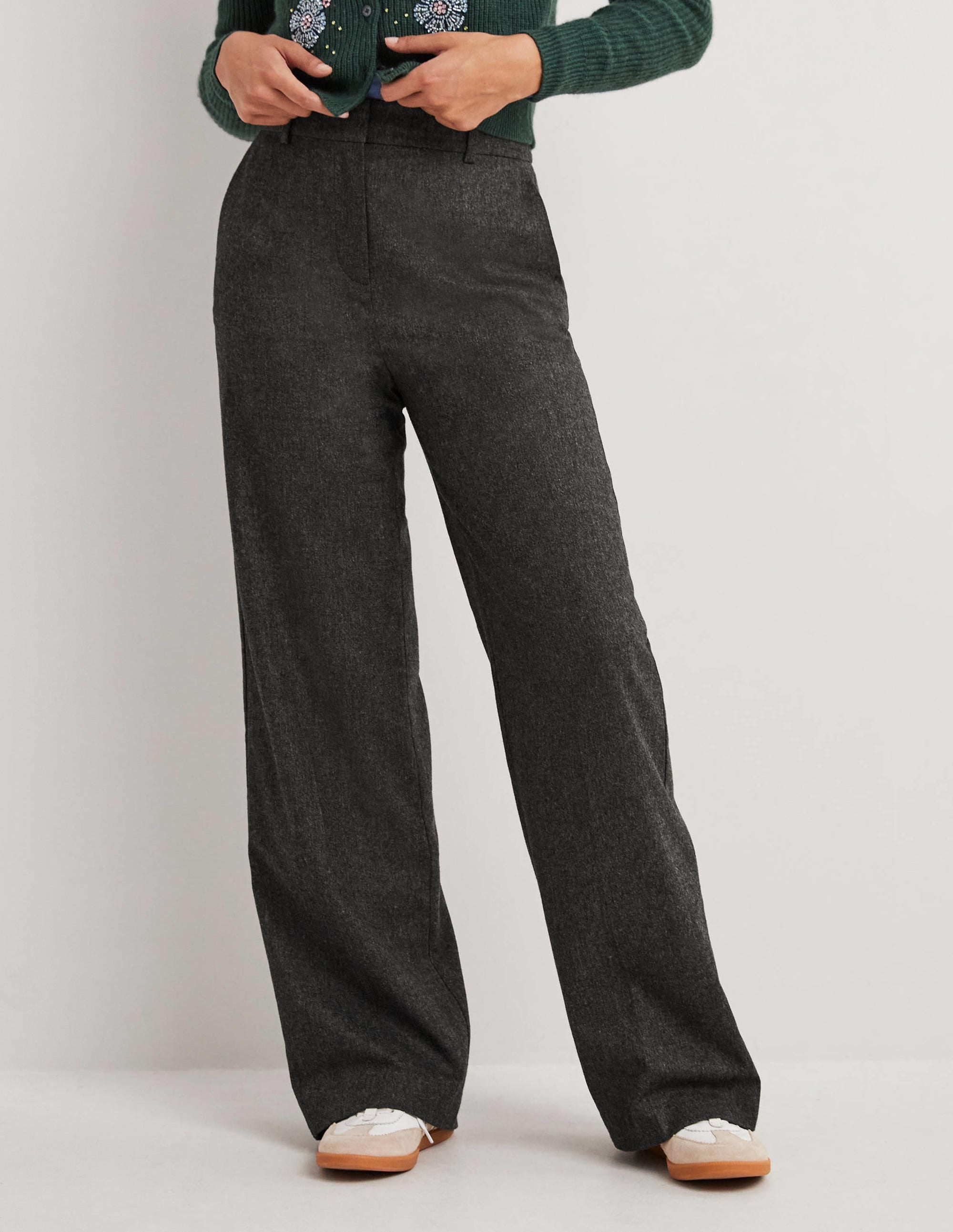 Wollhose mit weitem Bein-Anthrazit Meliert - Image 4