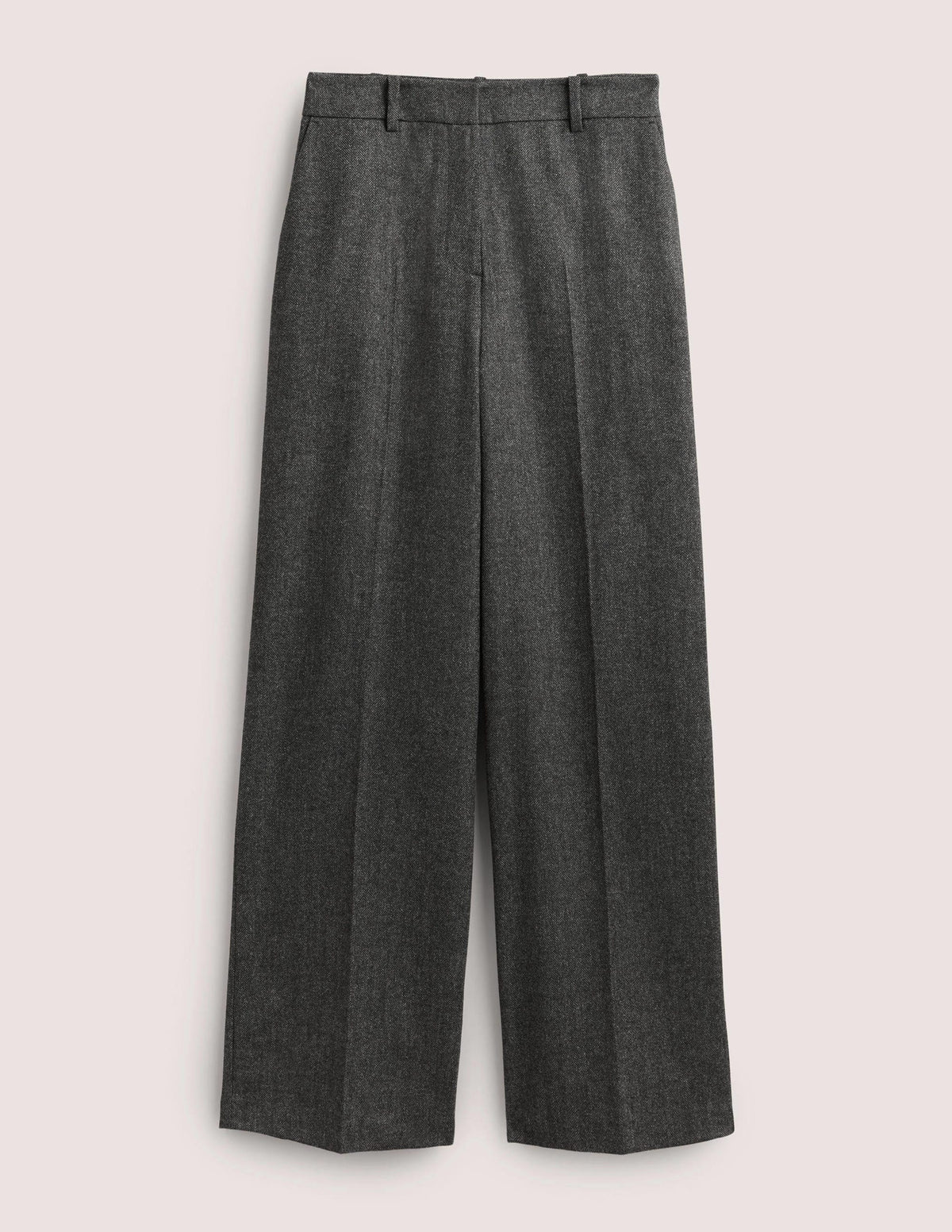 Wollhose mit weitem Bein-Grau, Fischgrätmuster-6
