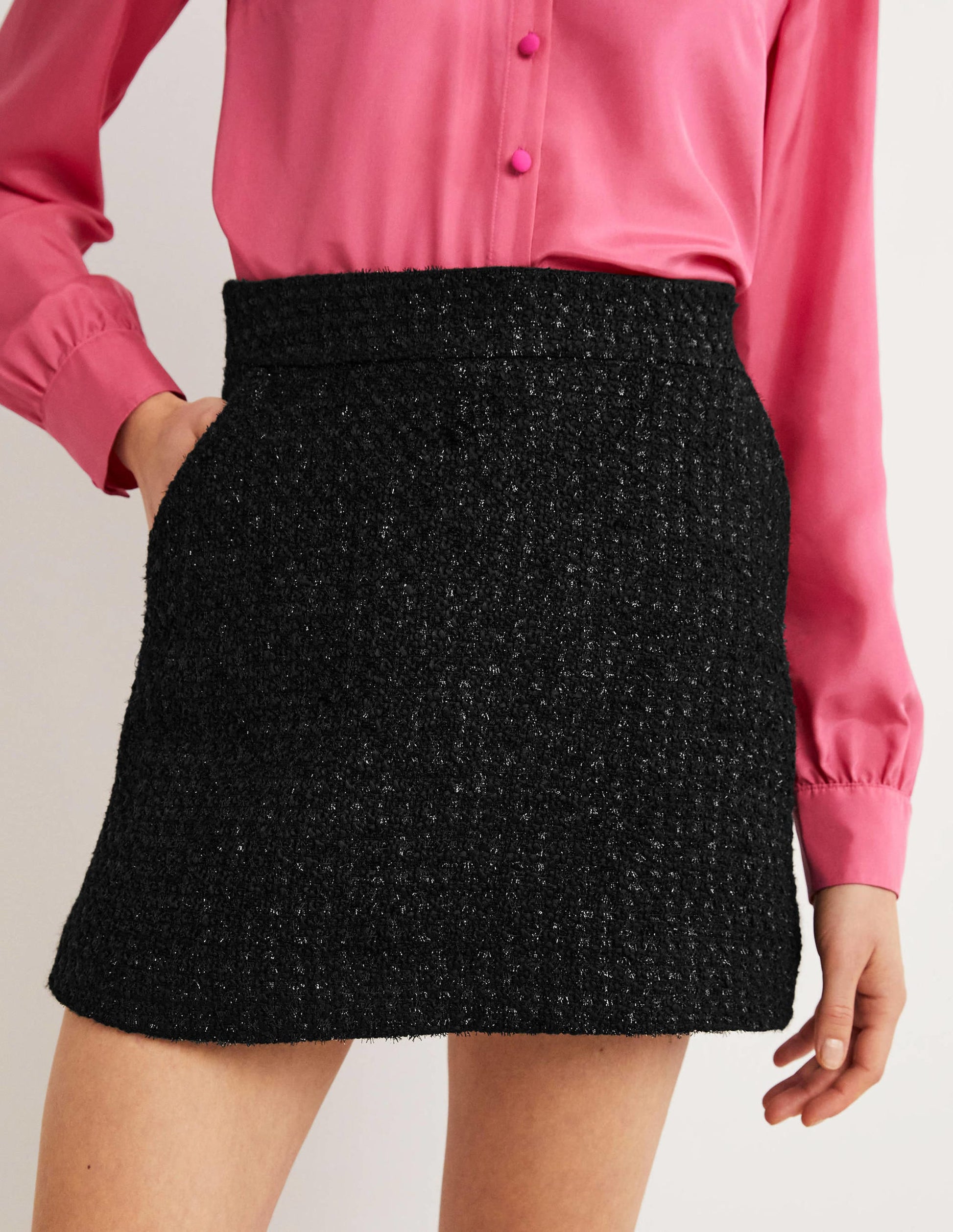 Tweed Metallic Mini Skirt-Shimmery Tweed-4