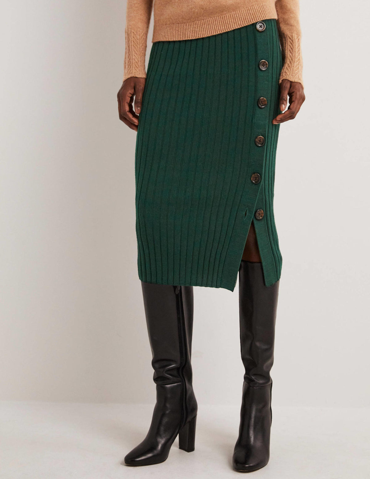 Knitted Column Skirt-Kohlschwarz - Image 4