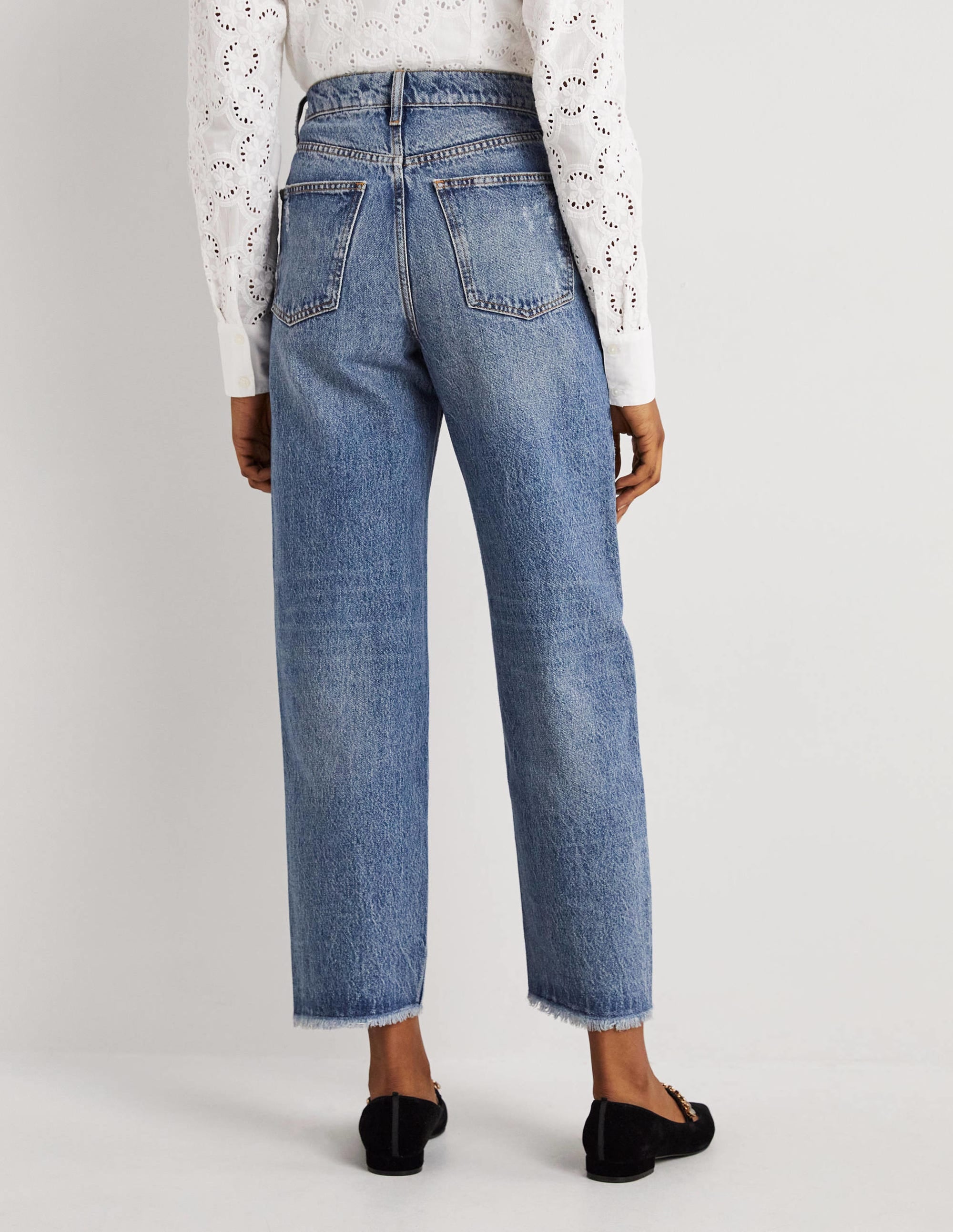 Jeans mit geradem Bein aus festem Denimstoff-Mittleres Vintageblau - Image 4