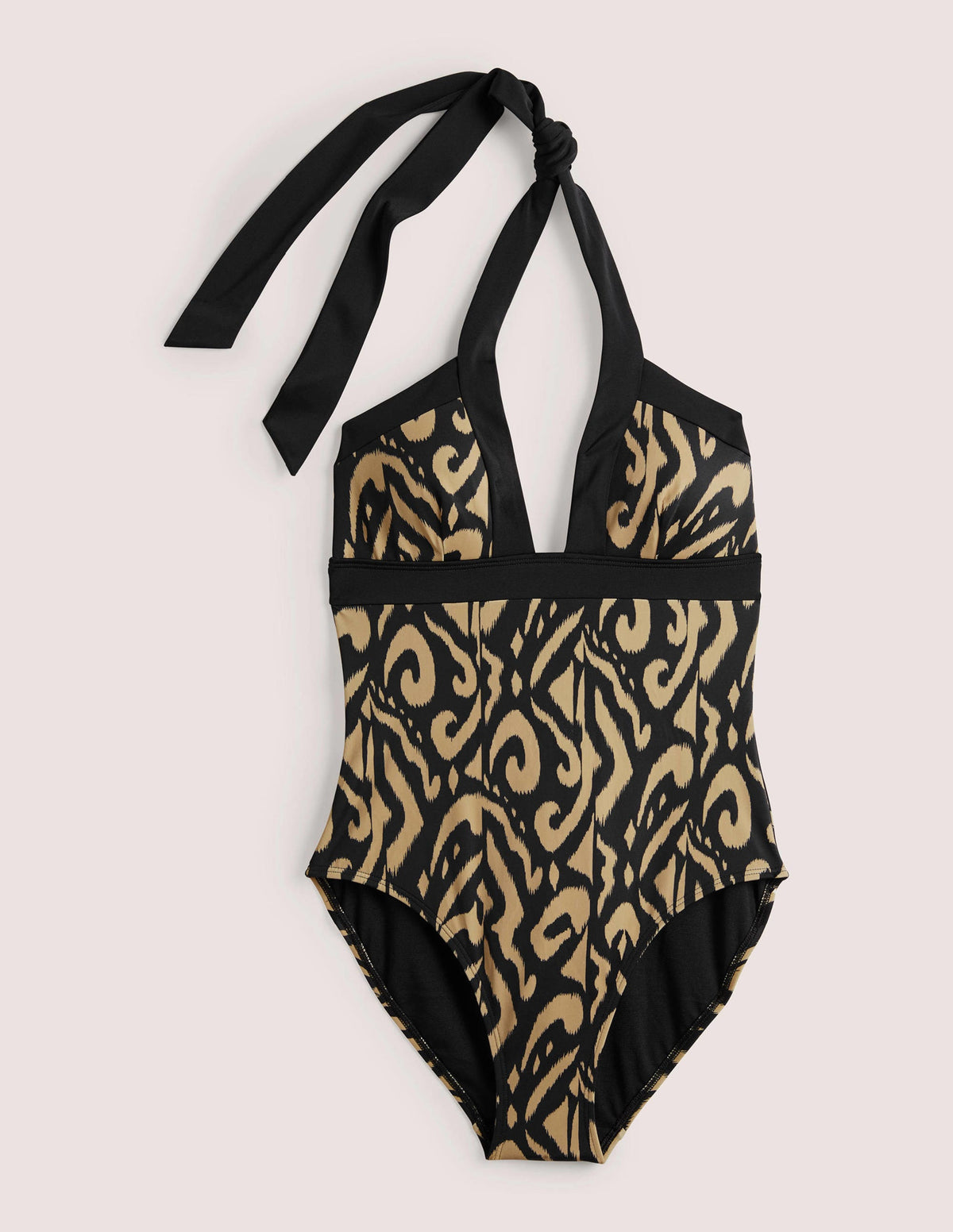 Ithaca Neckholder-Badeanzug-Sattes Schwarz, Ikat-Muster - Image 5