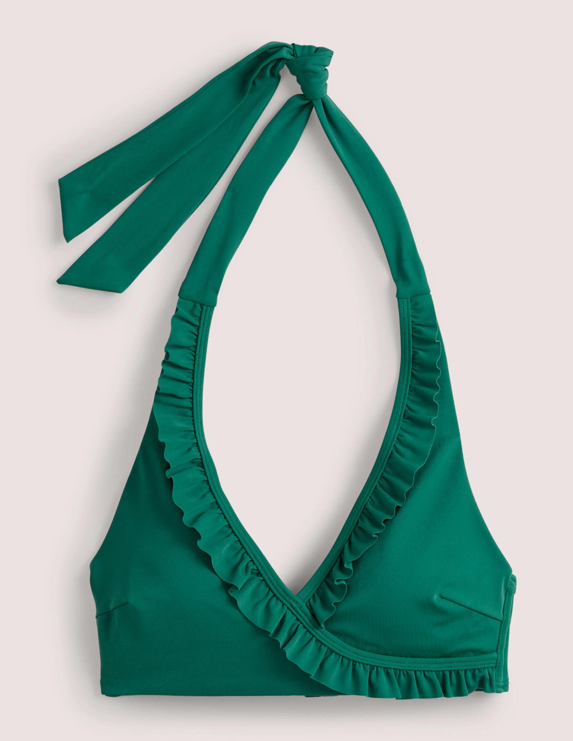 Haut de bikini dos-nu à volants-Malachite-5