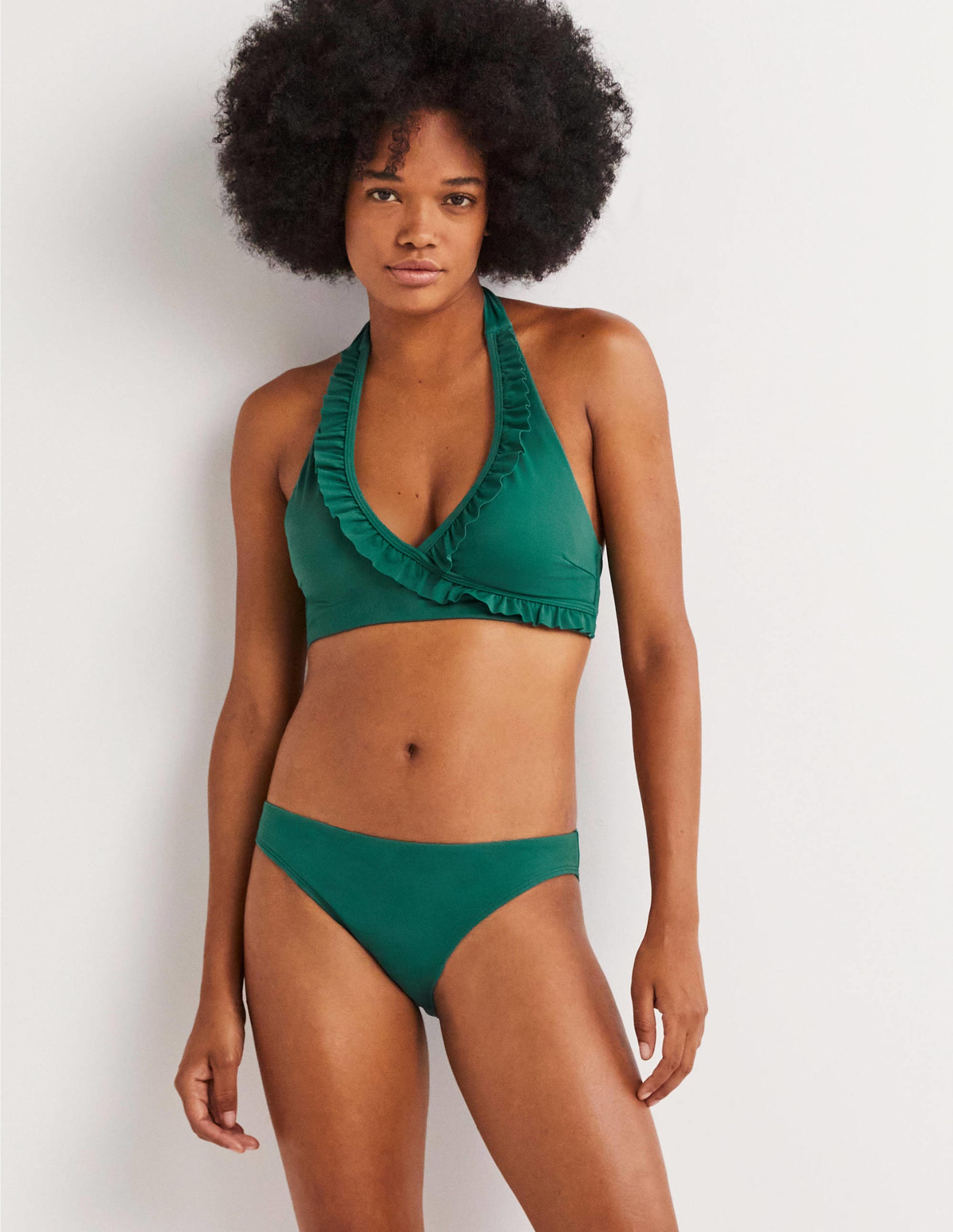 Haut de bikini dos-nu à volants-Malachite - Image 1