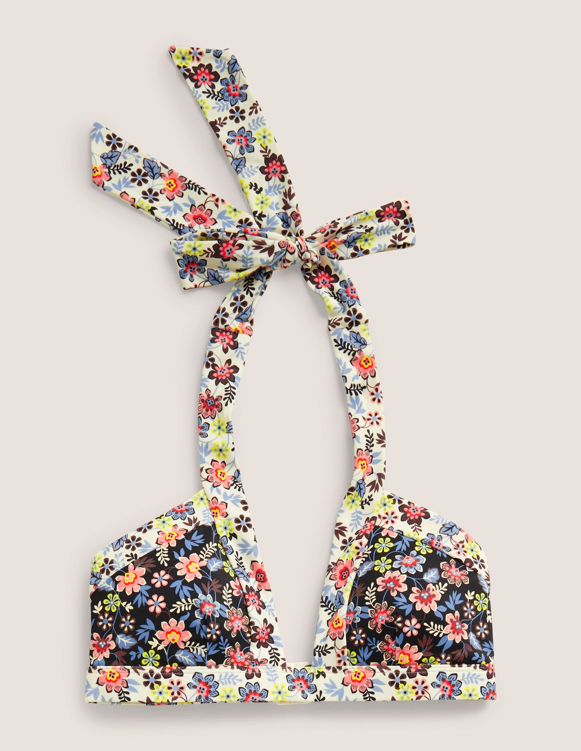 Ithaka Neckholder-Bikinioberteil-Schwarz, Üppige Blätter - Image 5