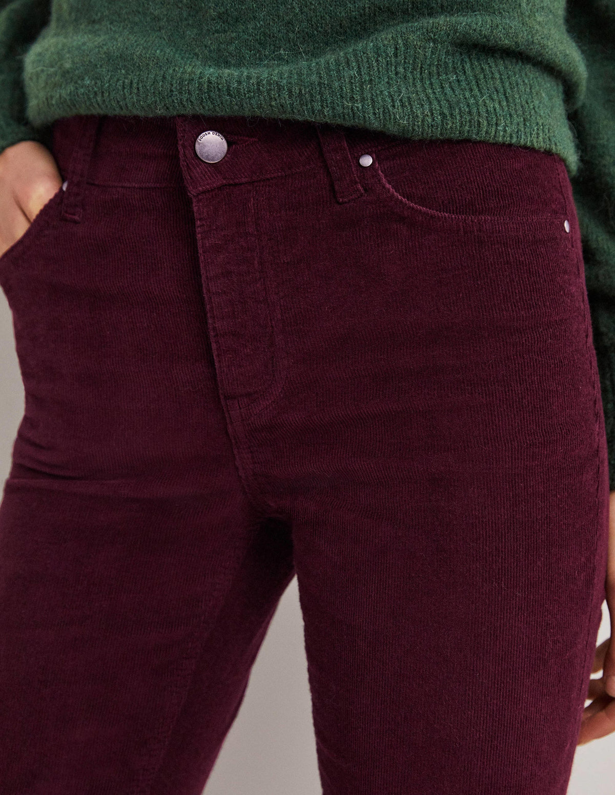 Corduroy Slim Straight Jeans-Mulled Wine-2
