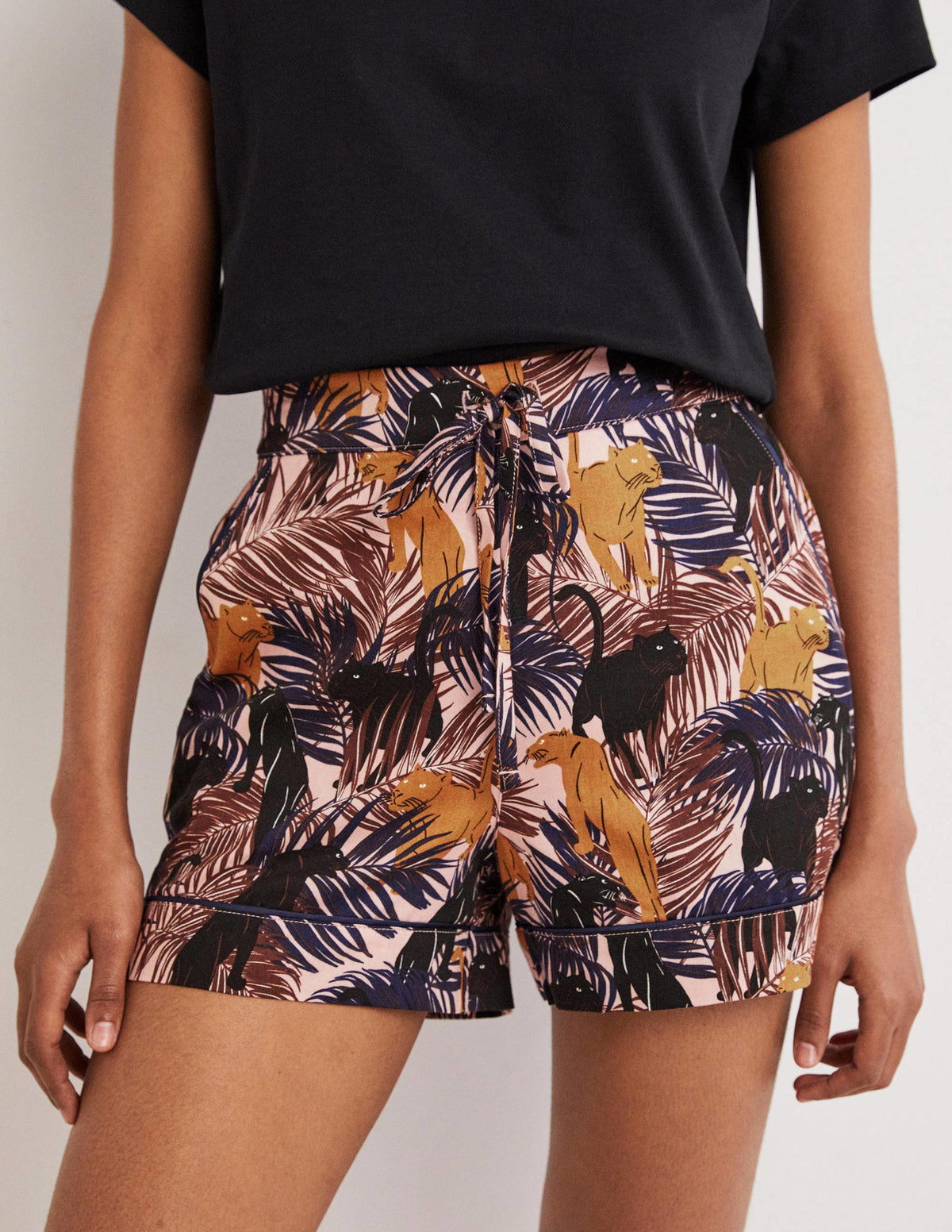 Easy Cotton Sleep Short-Milkshake, Tropic Panther - Image 4