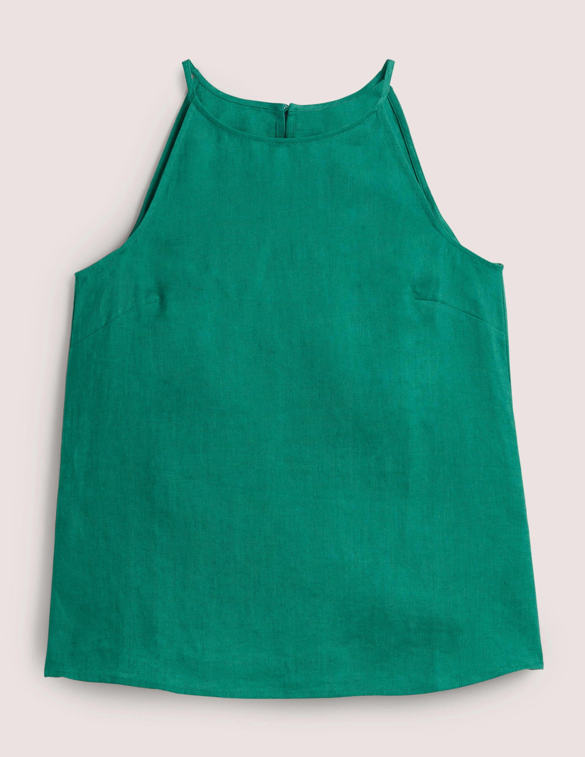 Neckholder-Top aus Leinen-Waldgrün-6