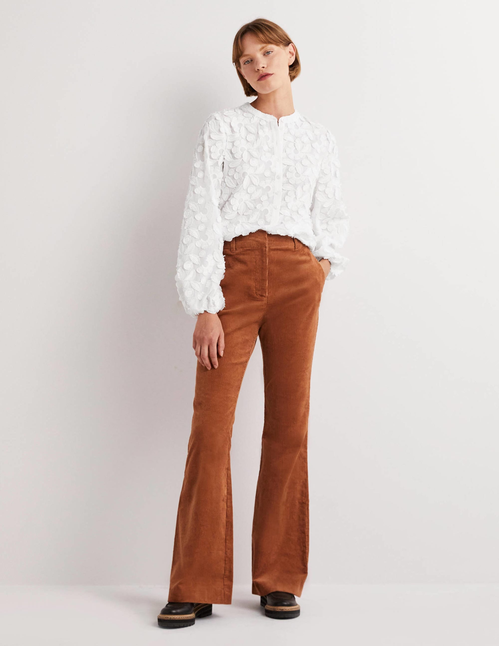 Strukturierte Bluse zum Hineinschlüpfen-Weiß - Image 5